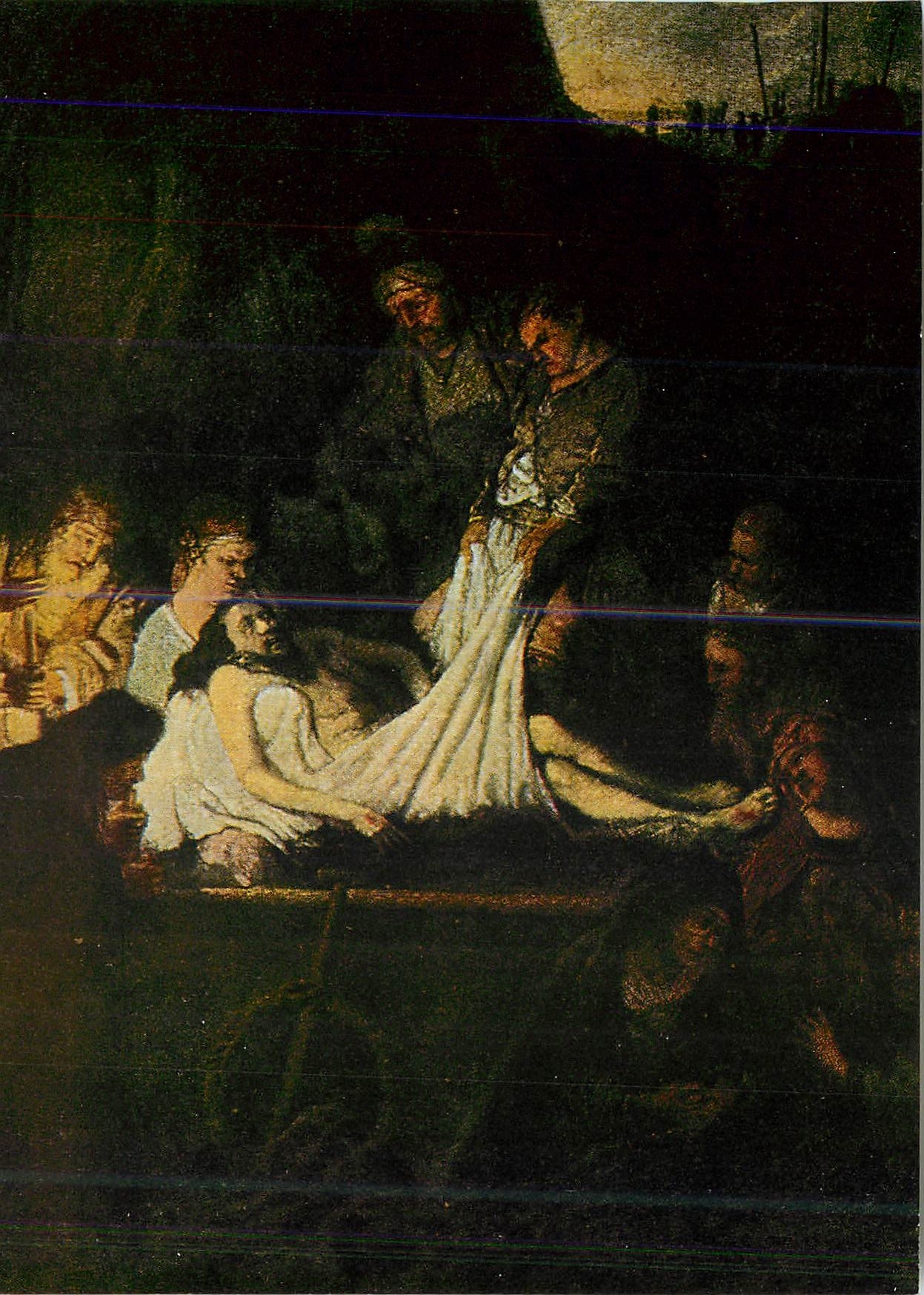 CPM Rembrandt van Rijin 1606 1669 Grablegung Ausschinitt