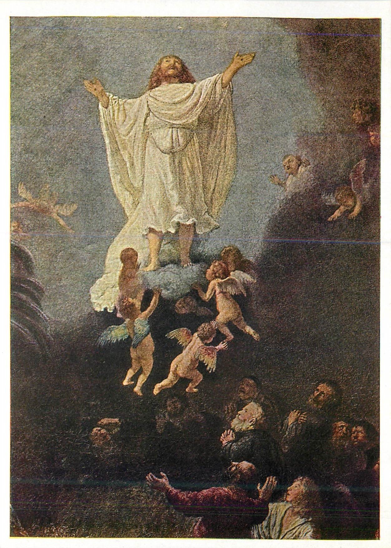 CPM Rembrandt van Rijin 1606 1669 Himmelfahrt Ausschnitt
