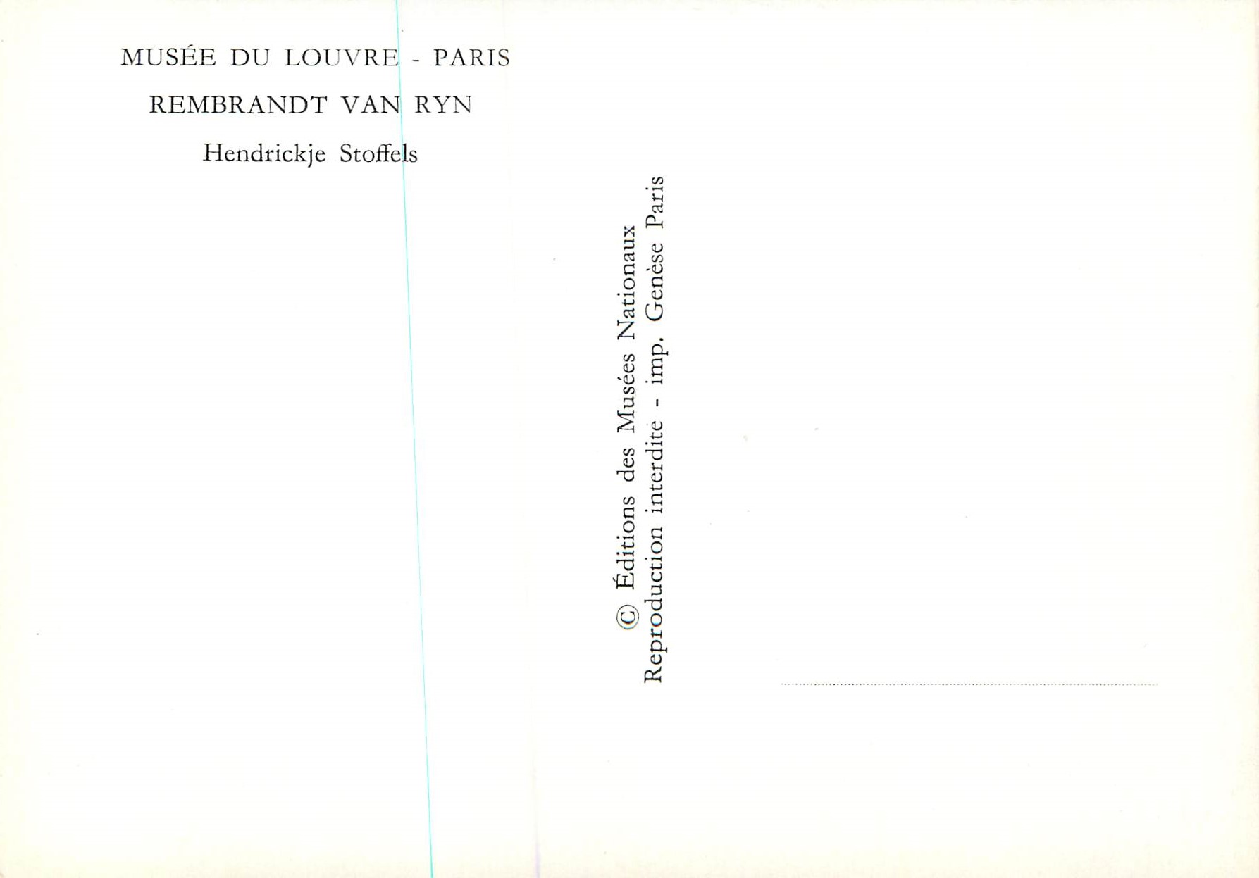 CPM Musee du Louvre Paris Rembandt Van Ryn — Verso