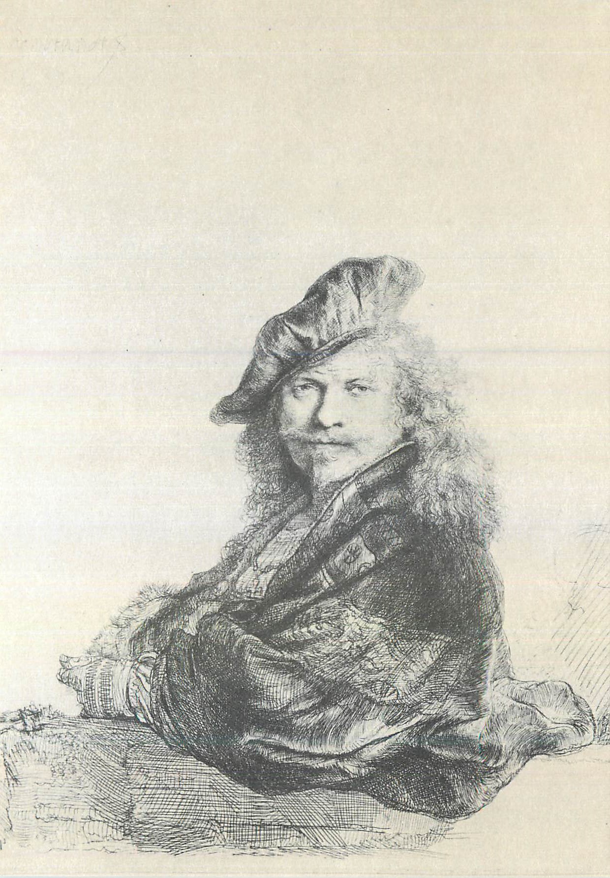 CPM Musee du Louvre Autoportrait eau forte 1639 Exposition Rembrandt Les plus belles eaux fortes choisies dans les quatr