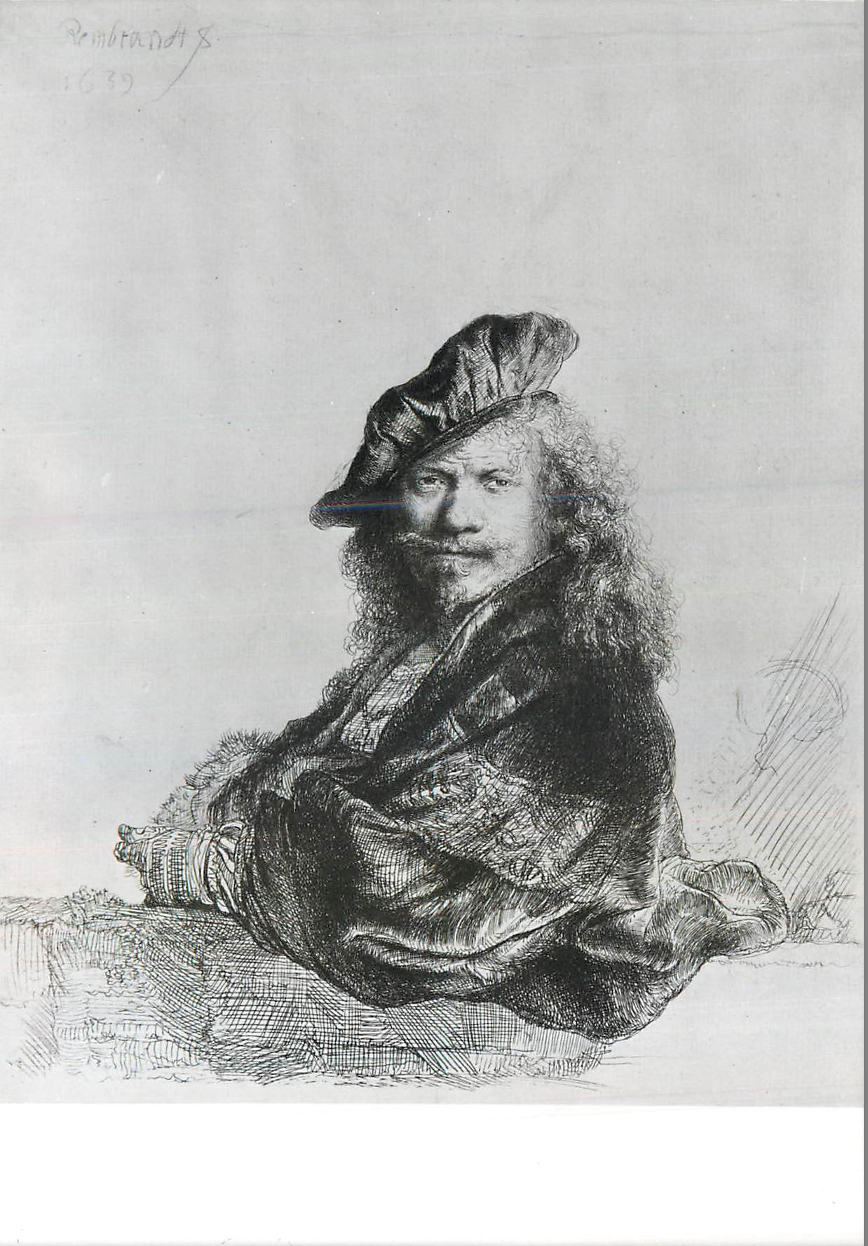 CPM Rembrandt Hermenesz Van Ryn 1606 1669 Selbstbildnis (1639) Radierung 