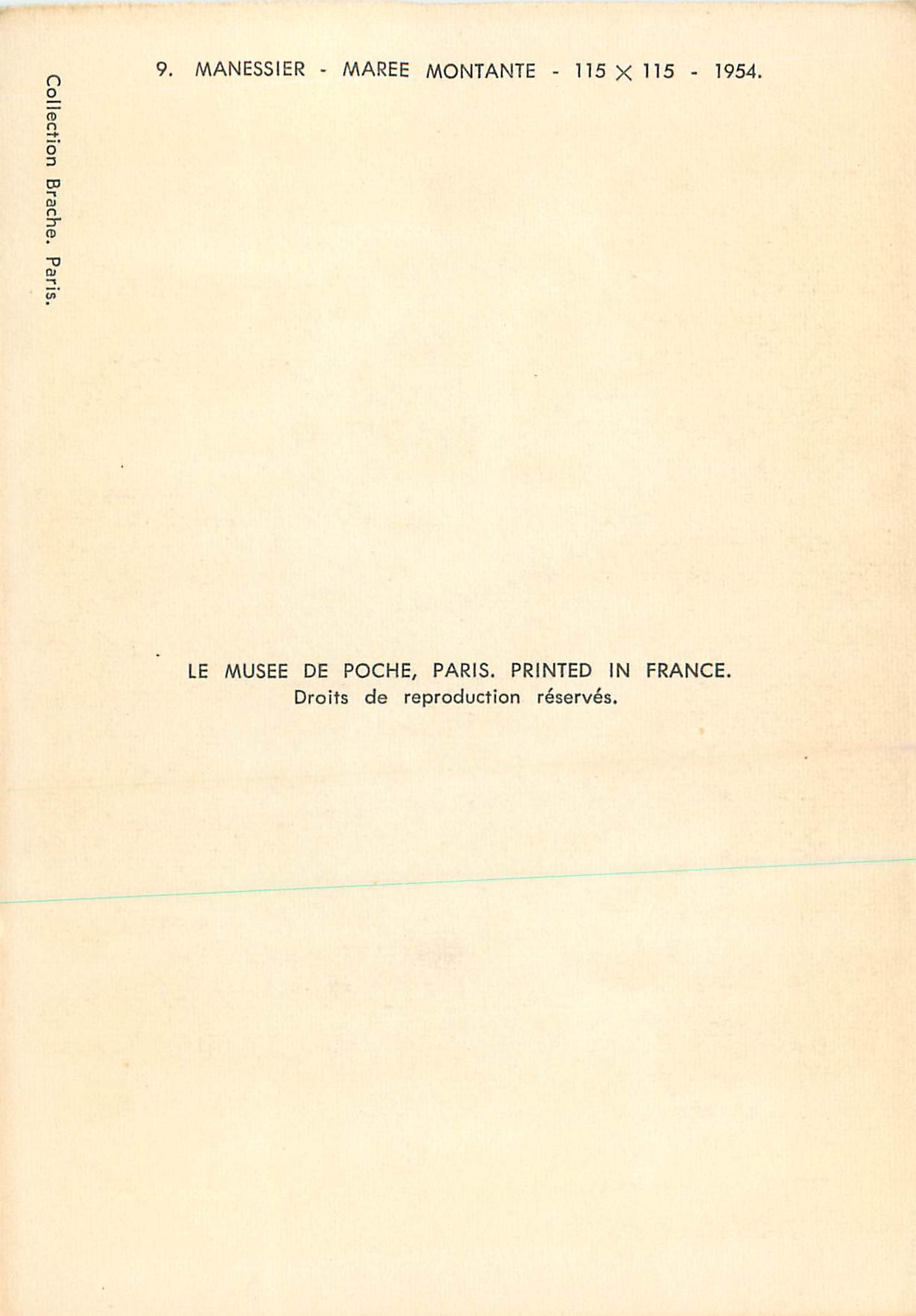CPM Manessier Maree Montante 1954 — Verso