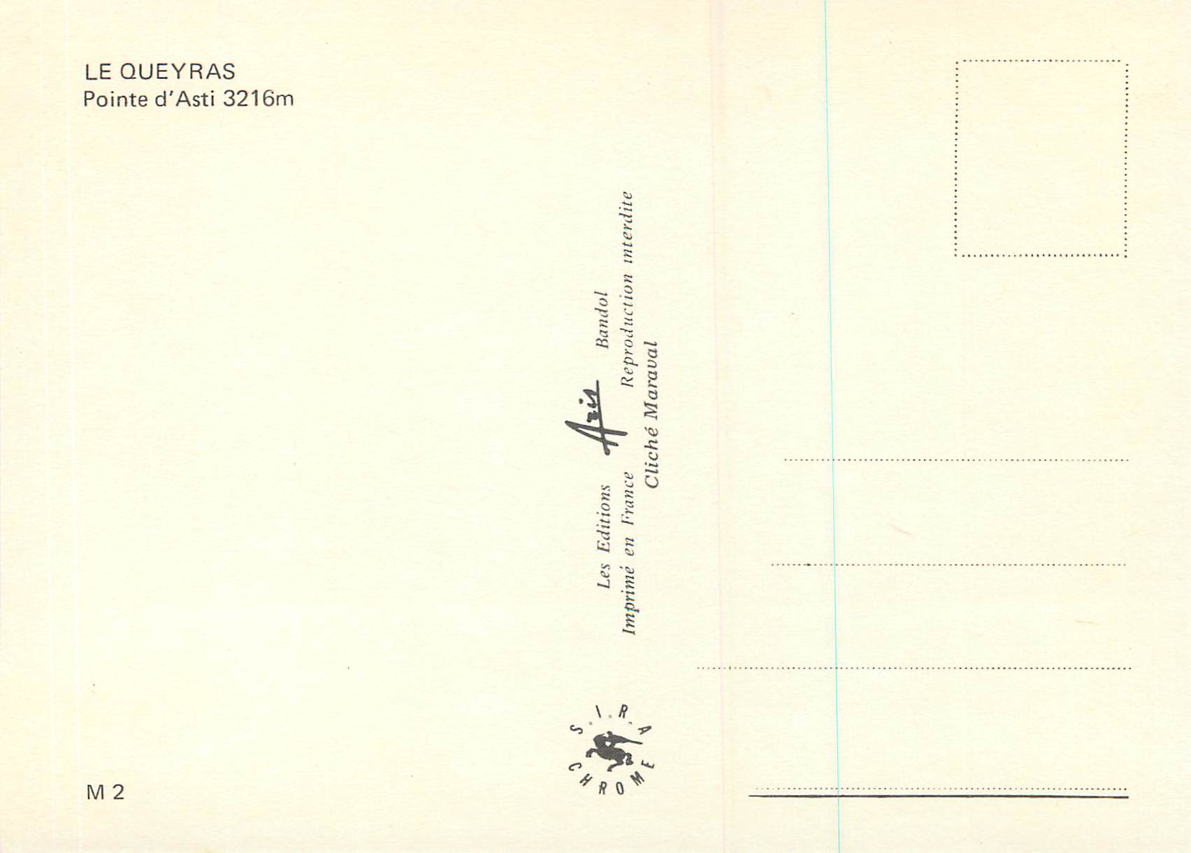CPM Le Queyras Pointe d'Asti — Verso