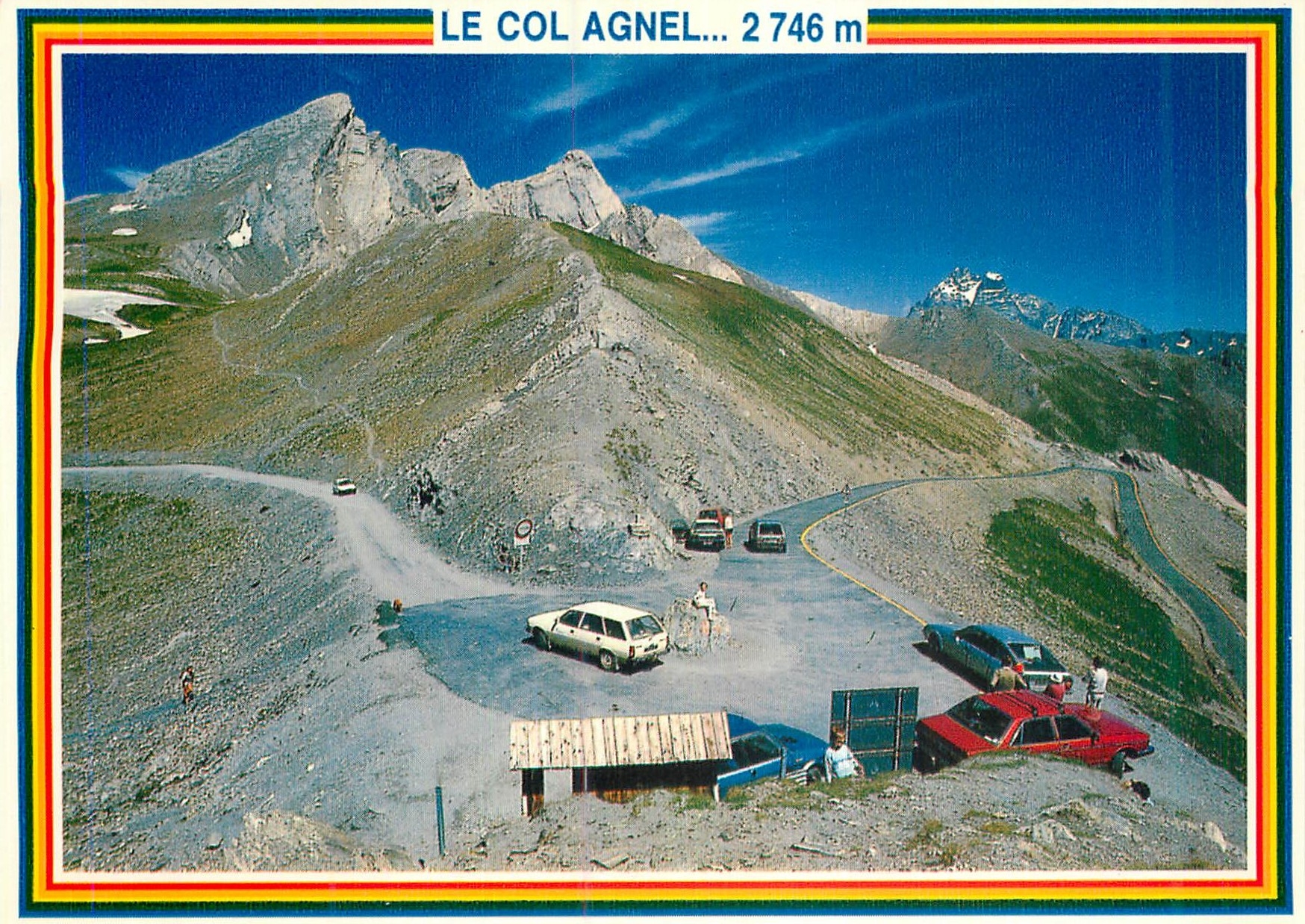 CPM Queyras (Hautes Alpes) Le Col Agnel domine par le Pain de Sucre a gauche le Pic d'Asti et au fon a droite le Mt Viso
