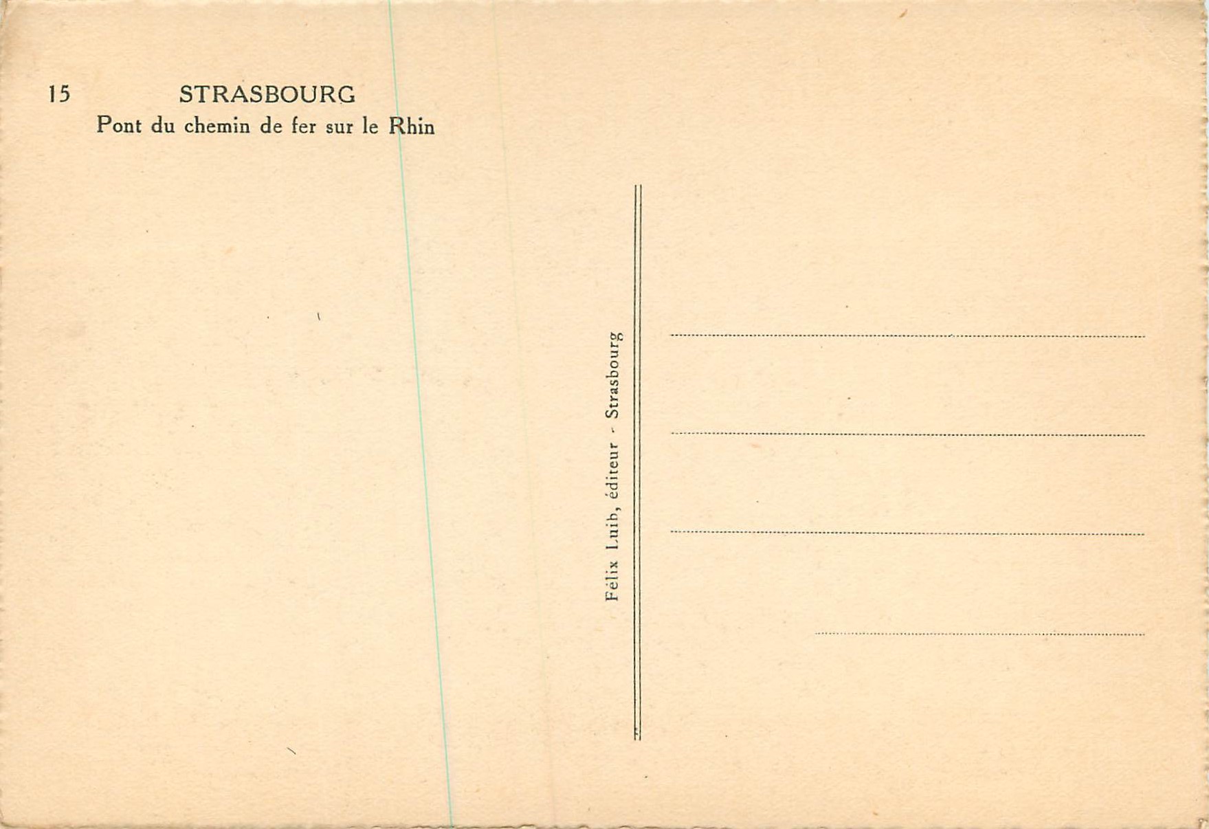 CPM Strasbourg Pont du chemin de fer sur le Rhin — Rückseite
