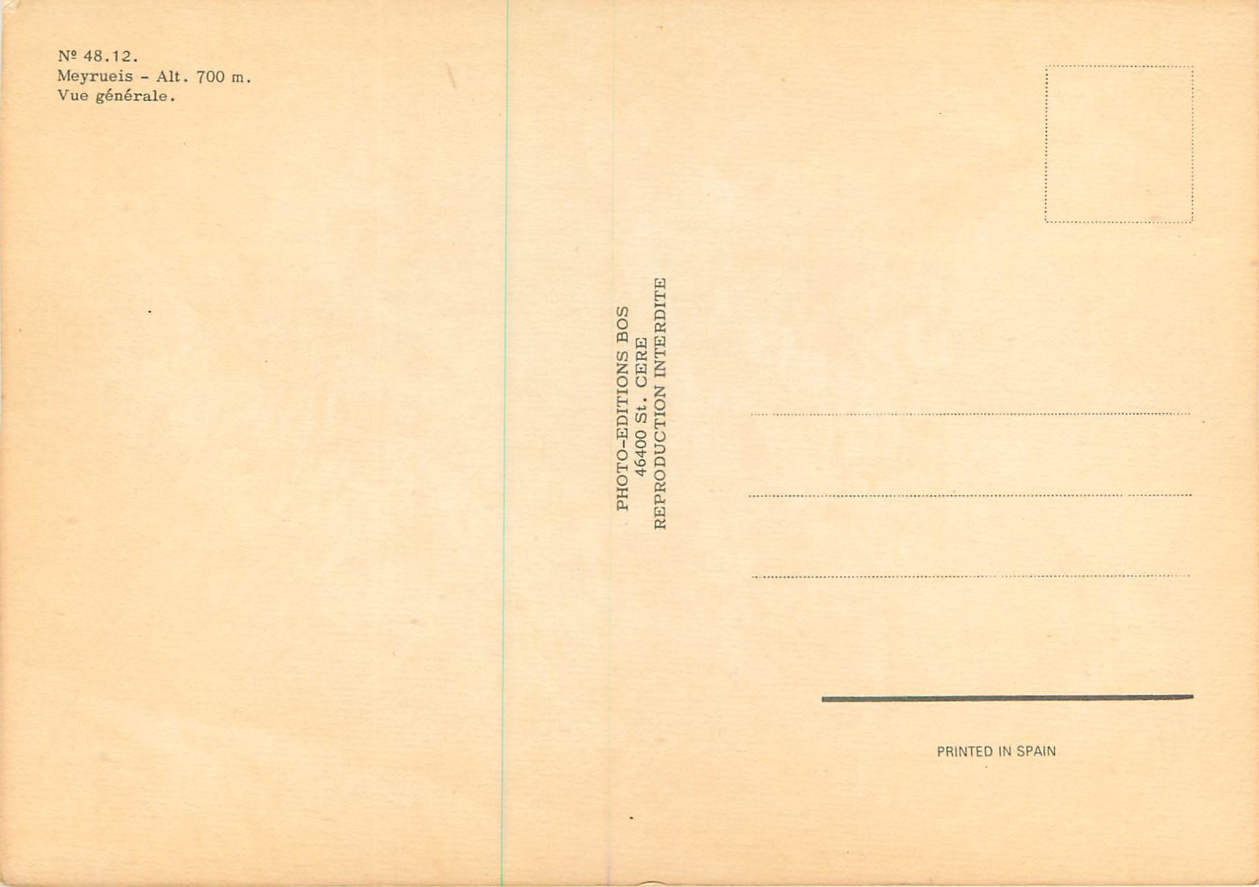 CPM Meyrueis Vue generale — Back