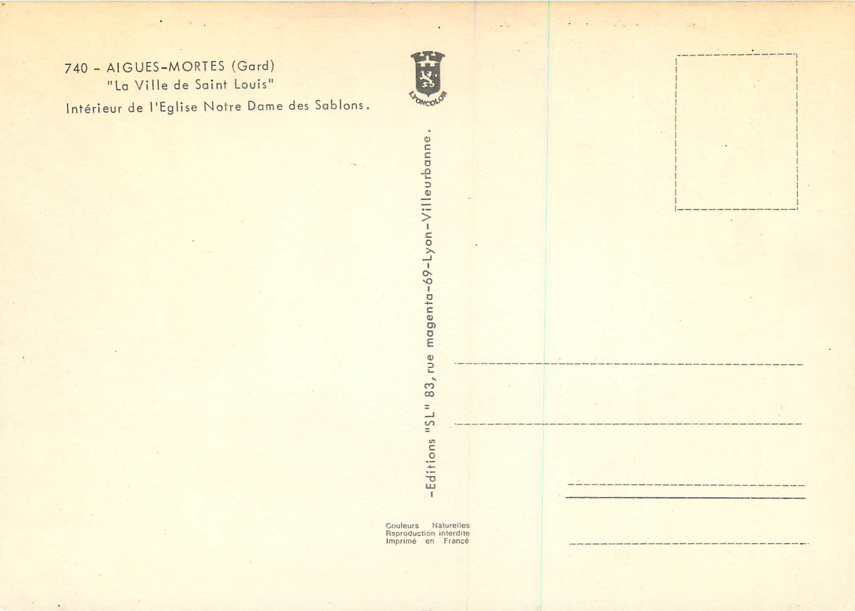 Interno della chiesa di Notre-Dame-des-Sablons — Aigues-Mortes (Gard) — Edizioni SL — Verso