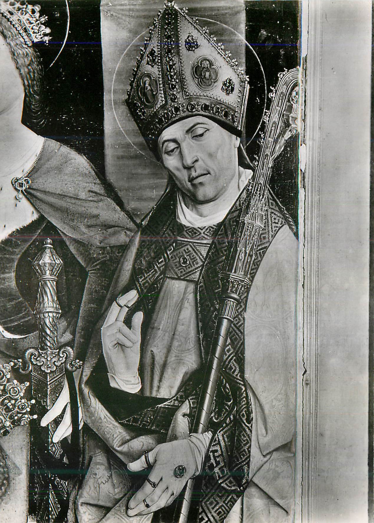 Saint-Nicolas — détail du triptyque de Nicolas Froment († vers 1484) — Service Commercial Historiques, Paris