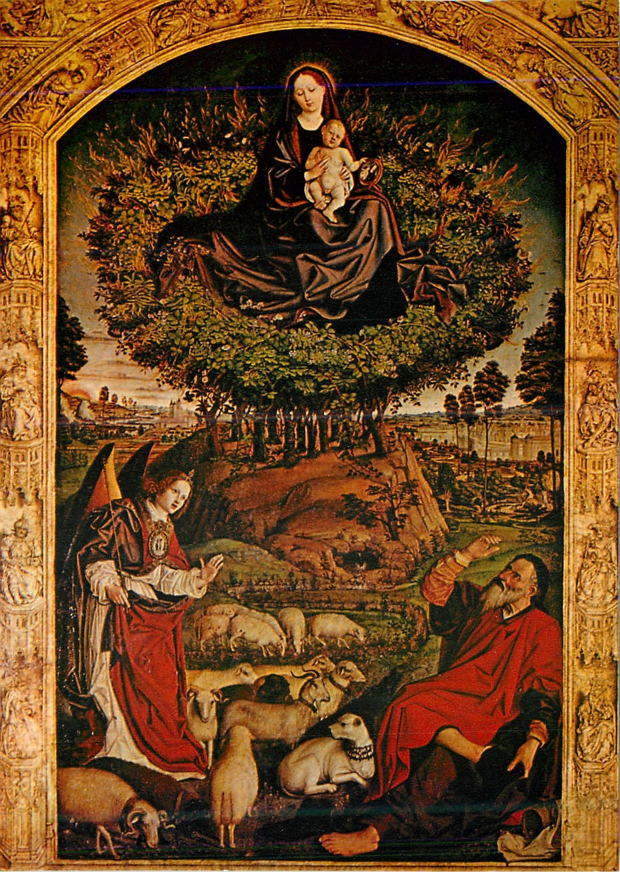 CPM Aix en Provence Cathedrale Saint Sauveur Partie Centrale du Triptyque du Buisson Ardent de Nicolas Froment (XVe siec