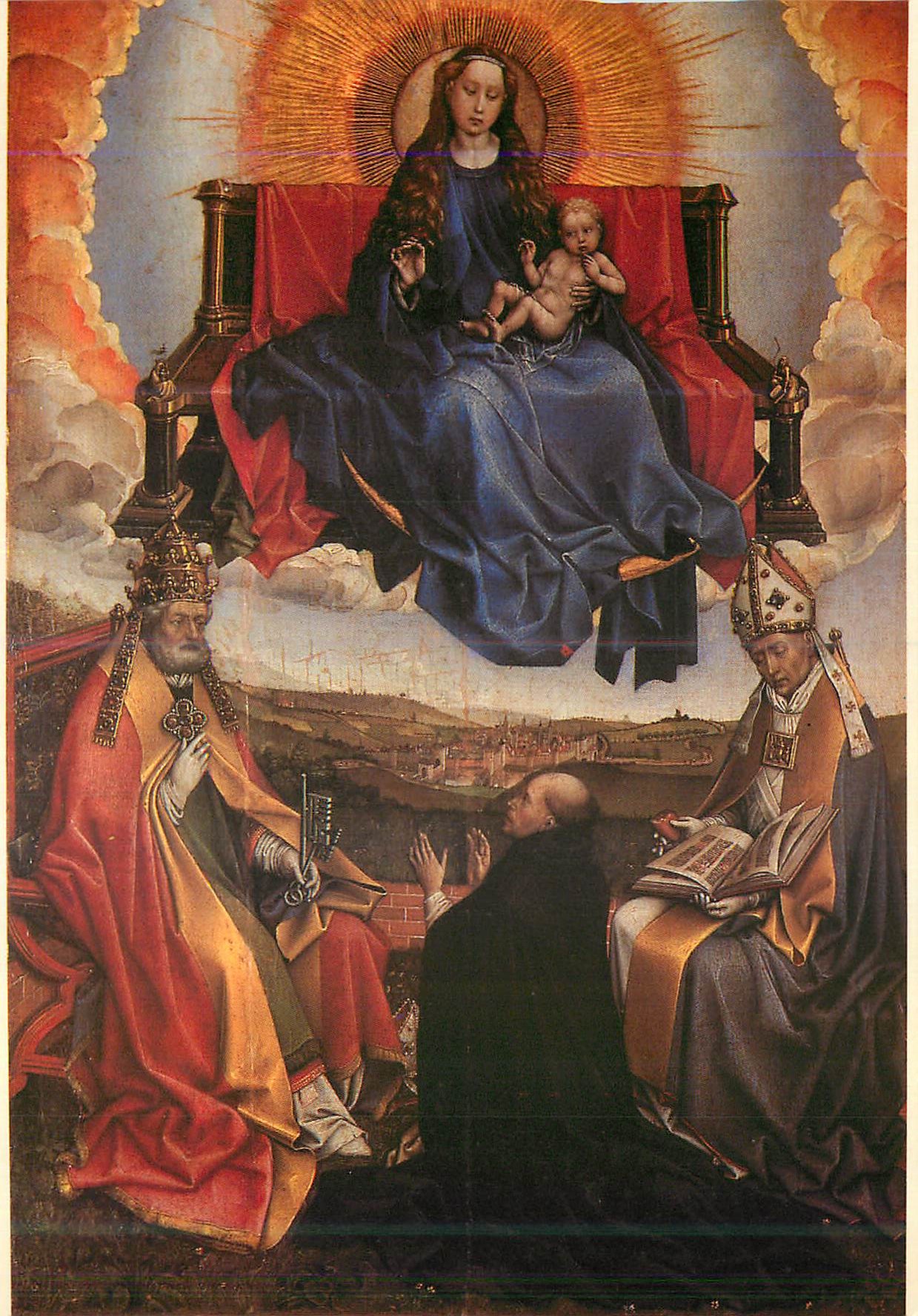 La Vierge en gloire entre Saint Pierre et Saint Augustin — Maître de Flémalle (vers 1378-1444) — Musée Granet - Aix-en-Provence