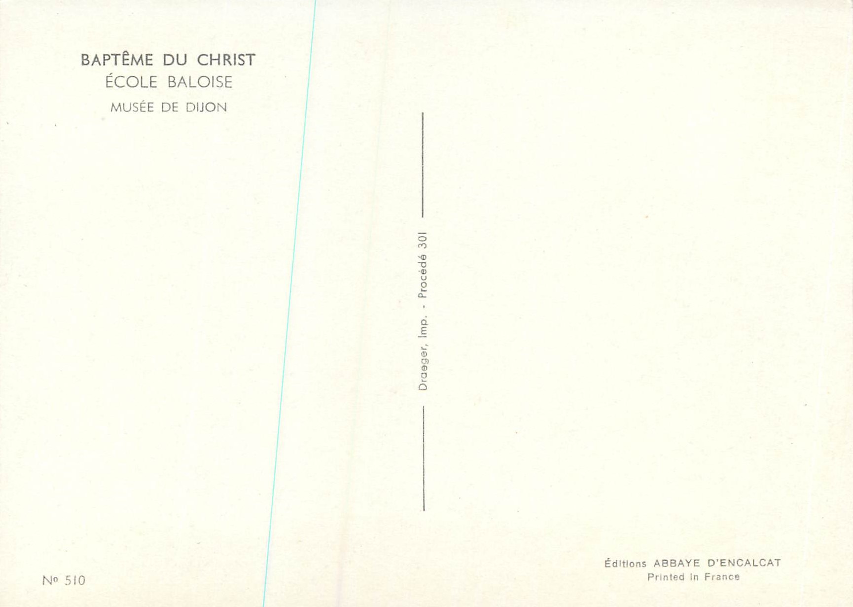 CPM Batpteme du Christ Ecole Baloise Musee de Dijon — Verso