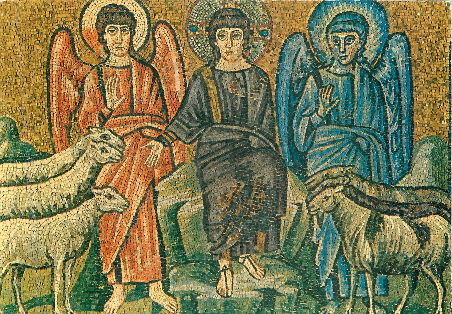 CPM Ravenna Basilique de S Apollinaire Nouveau (VI siecle) Jesus separe les brebis des Boucs