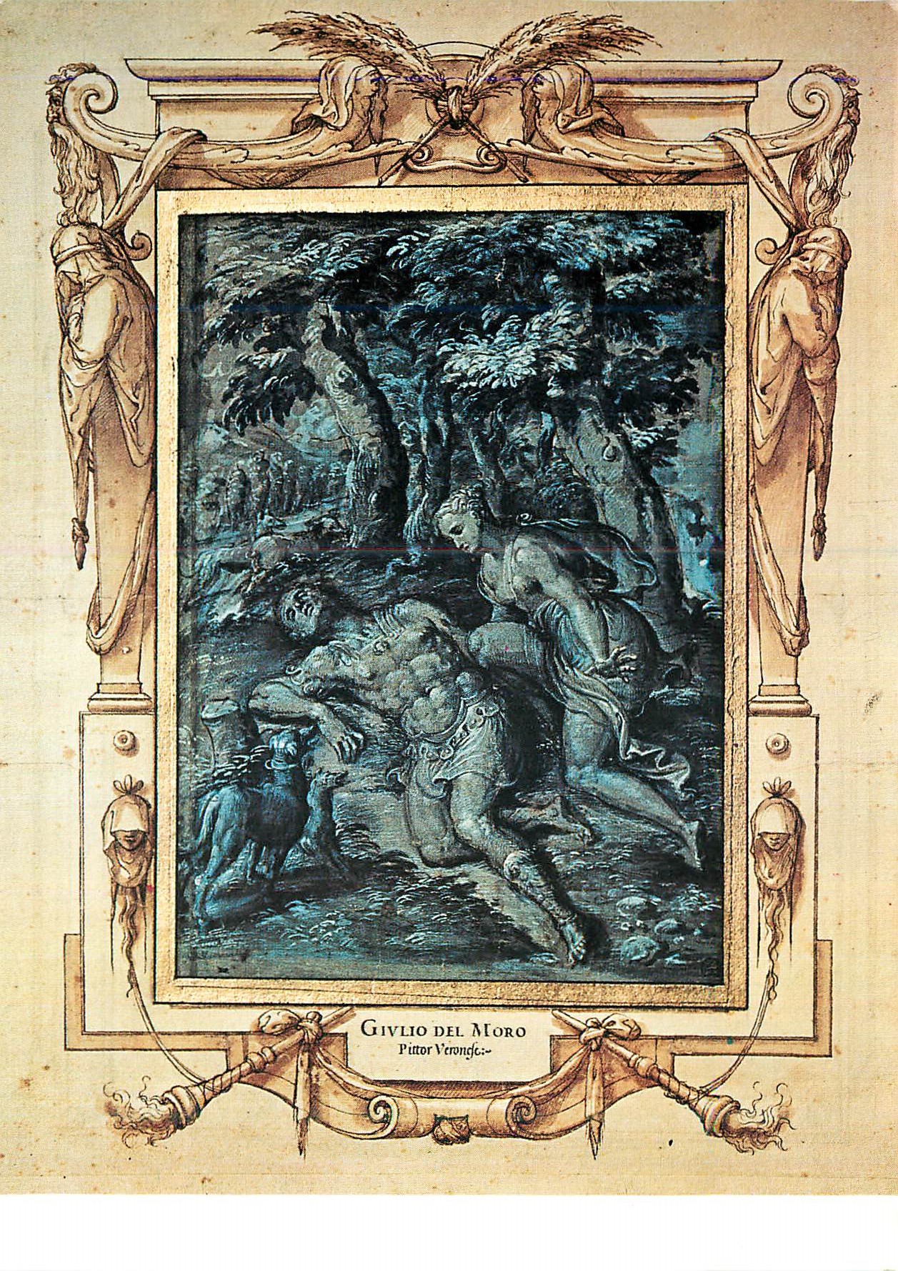 CPM Paris Musee du Louvre Cabinet des Dessins Giulio Angelo del Moro (entre 1573 et 1615) Daine et Endymion