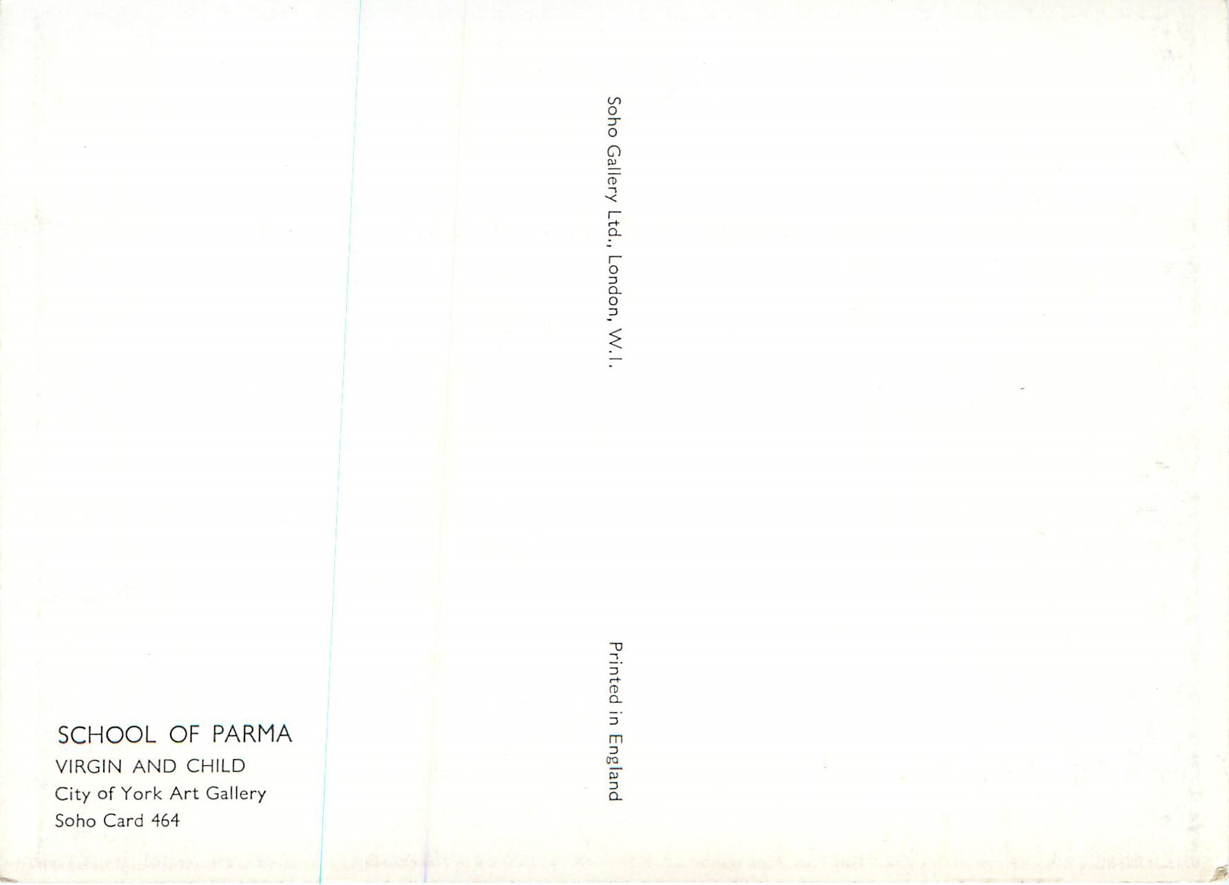 CPM School of Parma Virgin and Child City of York Art Gallery — Verso