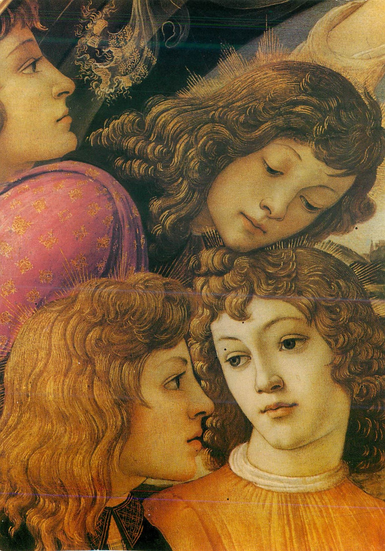 CPM Firenze Galleria Uffizi Vierge du Magnificat Anges Detail