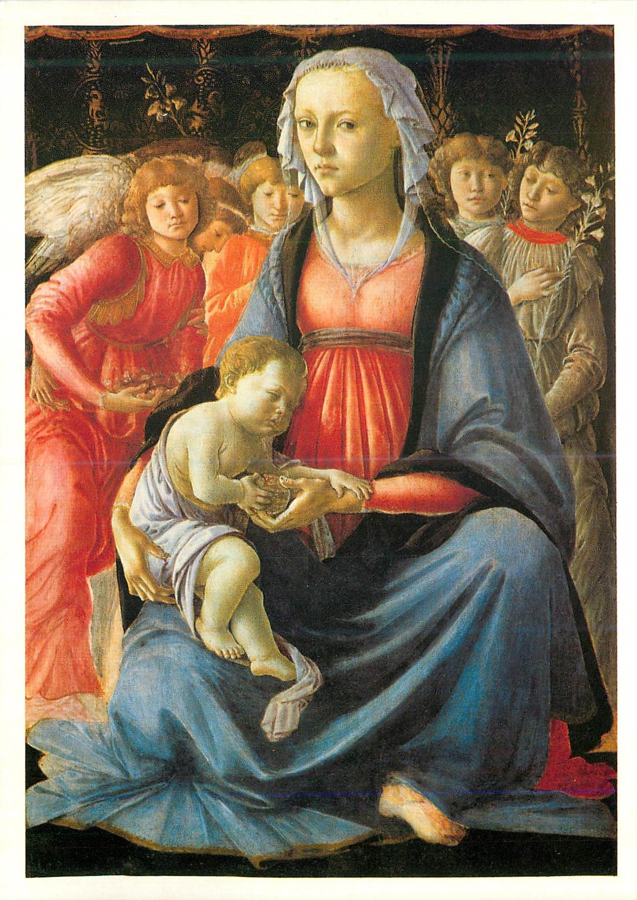 CPM Paris Musee du Louvre Alessandro Filipepi di Botticelli (v 1445 v 1510) La Vierge et l'Enfant entoures de cinq anges