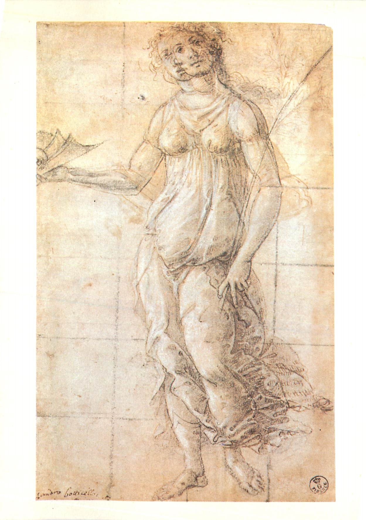 CPM Firenze Galleria Uffizi Botticelli Giovane donna