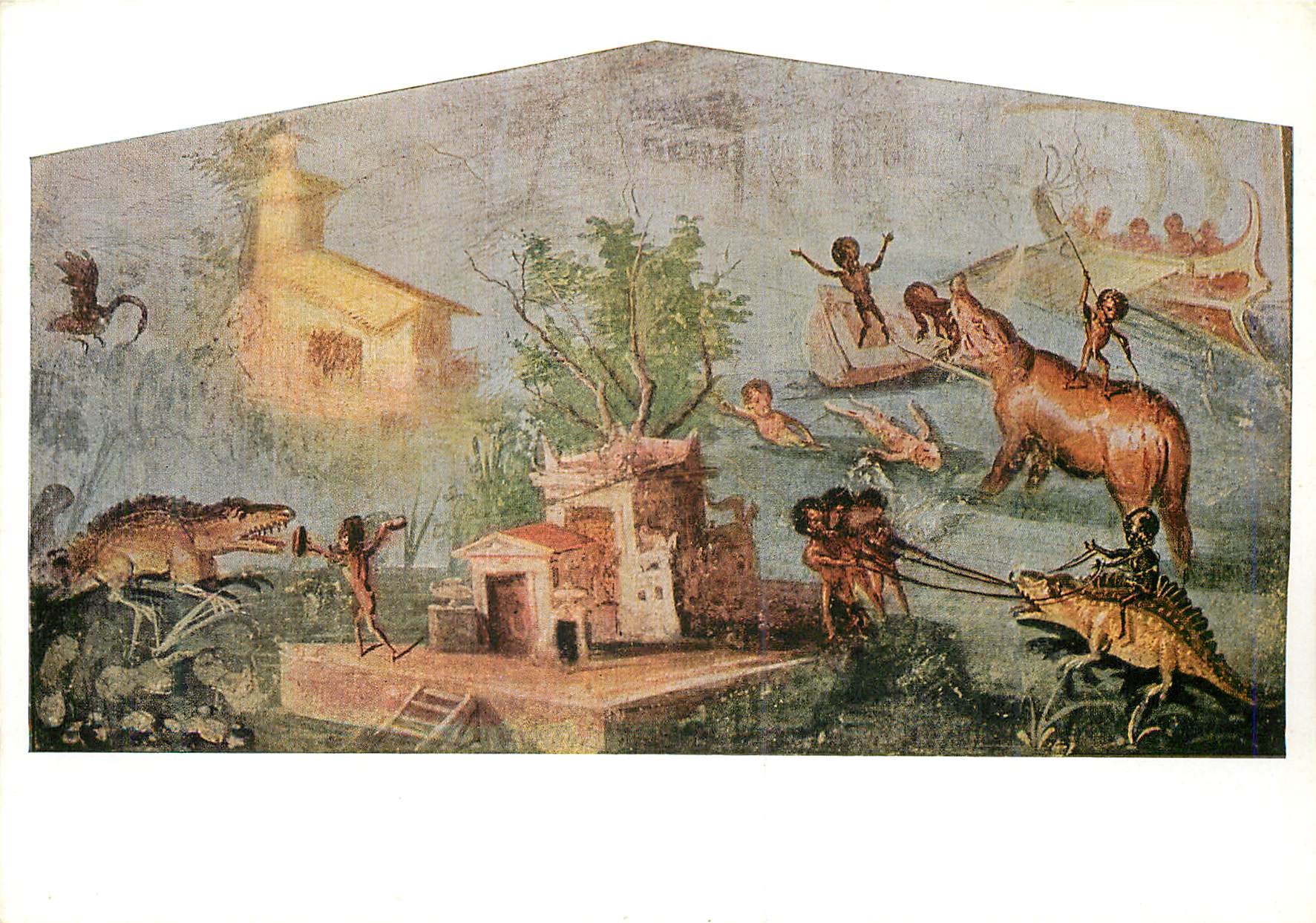 CPM Pittura Romana Paesaggio nilotico Napoli Museo Nazionale