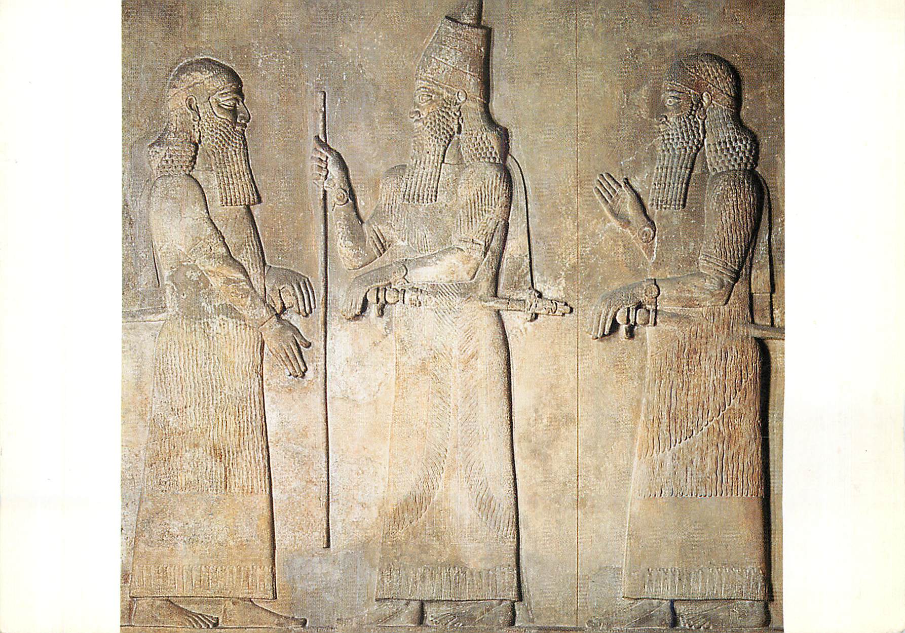 CPM Paris Musee du Louvre Departement des Antiquites Orientales Relief du Palais de Khorsabad Sargon II d'Assyrie (721 7