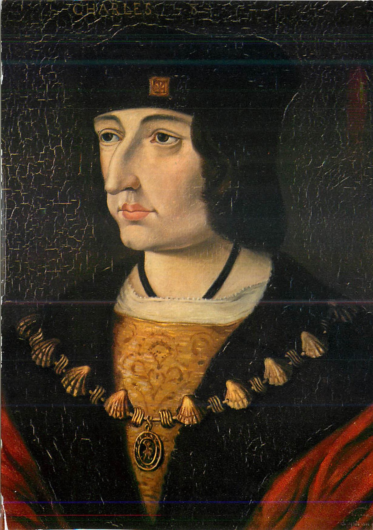 CPM Charles VIII Roi de France ne en 1470 il succeda a son pere Louis XI en 1483 et epousa en 1491 Anne de Bretagne Il m