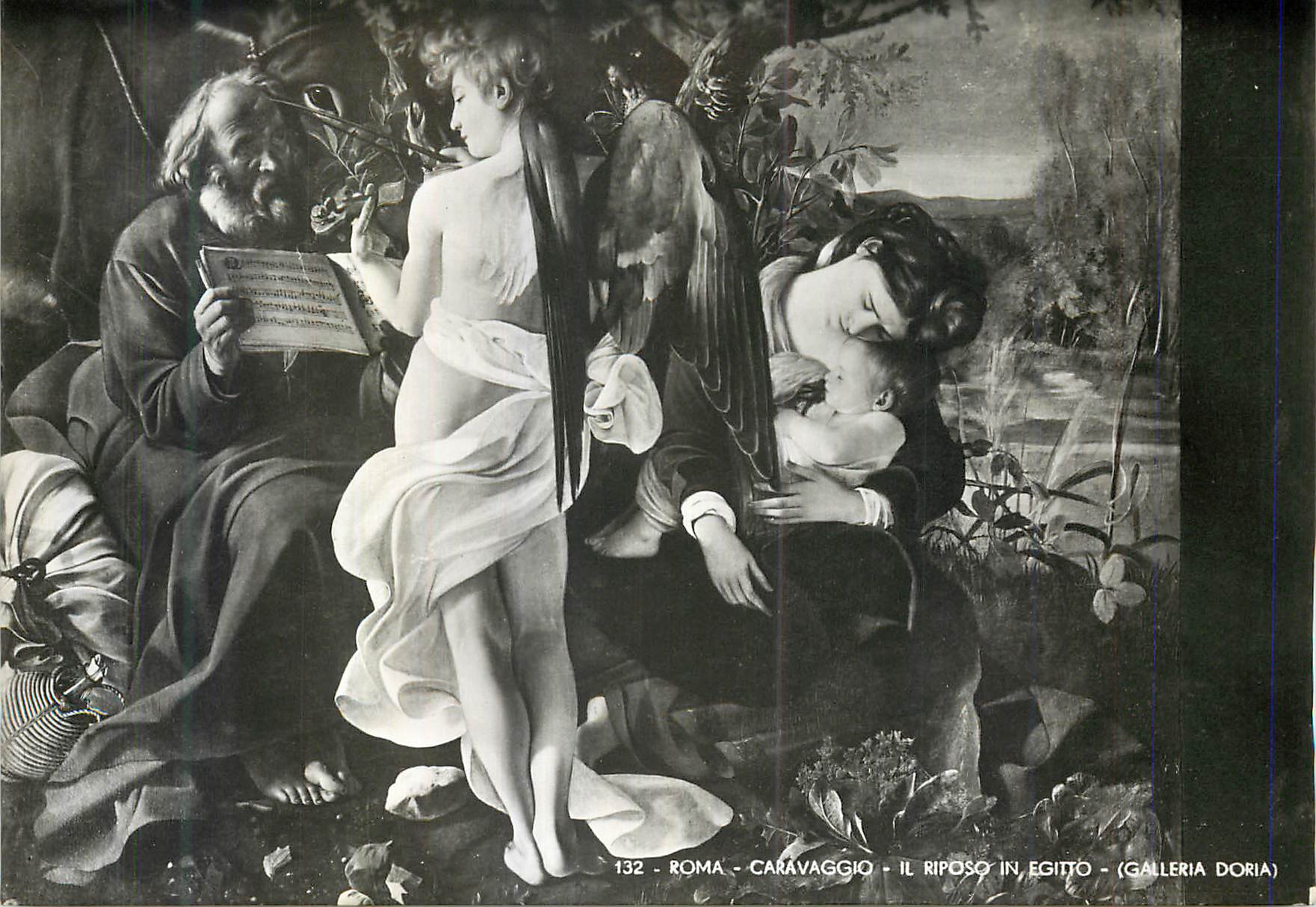 CPM Roma Caravaggio Il riposo in Egitto (Galleria Doria)