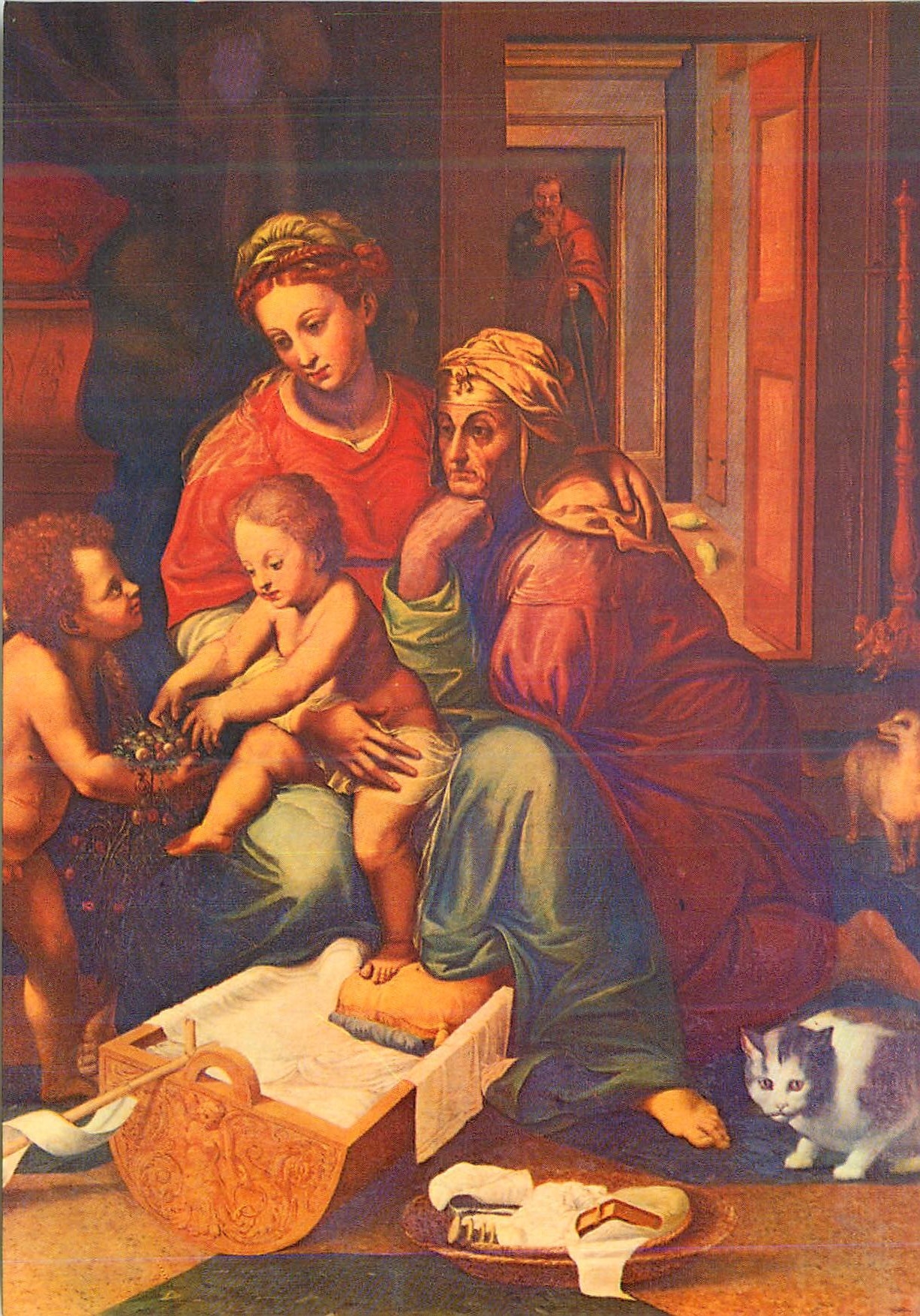 CPM Roma S Maria in Aracoeli  Guilio Romano Sainte Famille (S XVI)