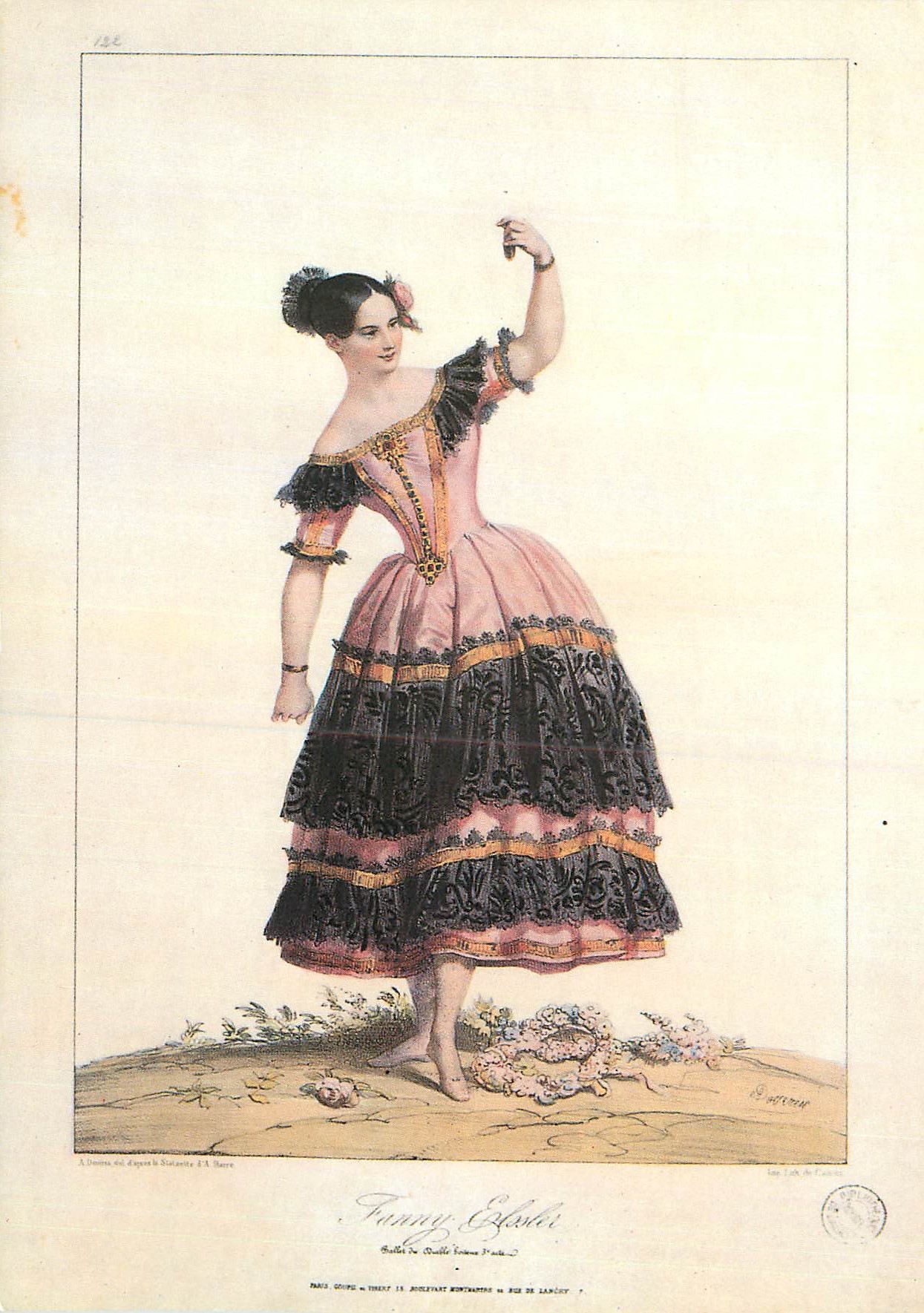 CPM Achille Deveria Fanny Elssler (1810 1884) dans le ballet du Diable boiteux de Coralli (1835) Bibliotheque Nationale 