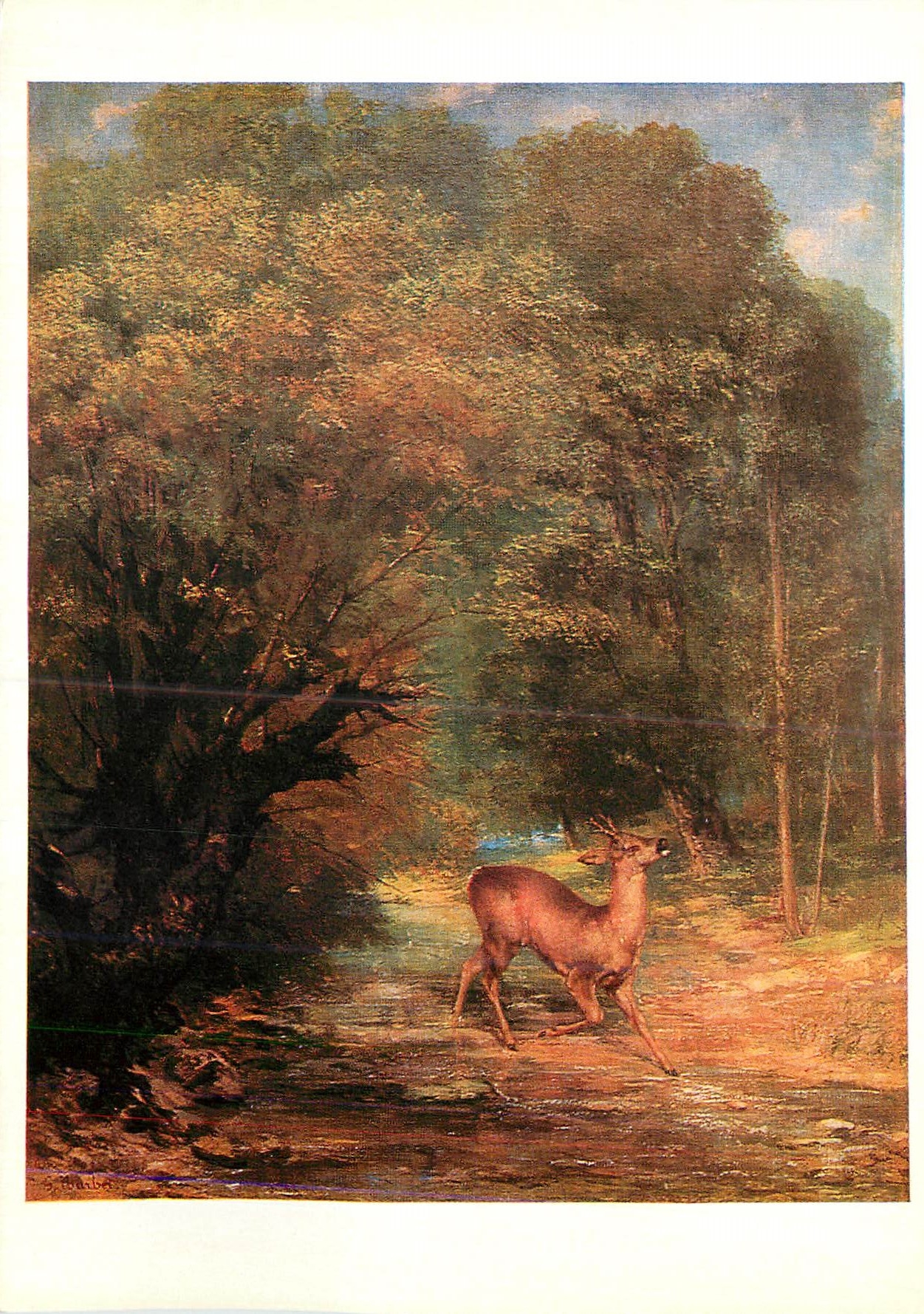CPM Gustave Courbel le Chevreuil chasse aux ecoutes (1867) Musee du Louvre