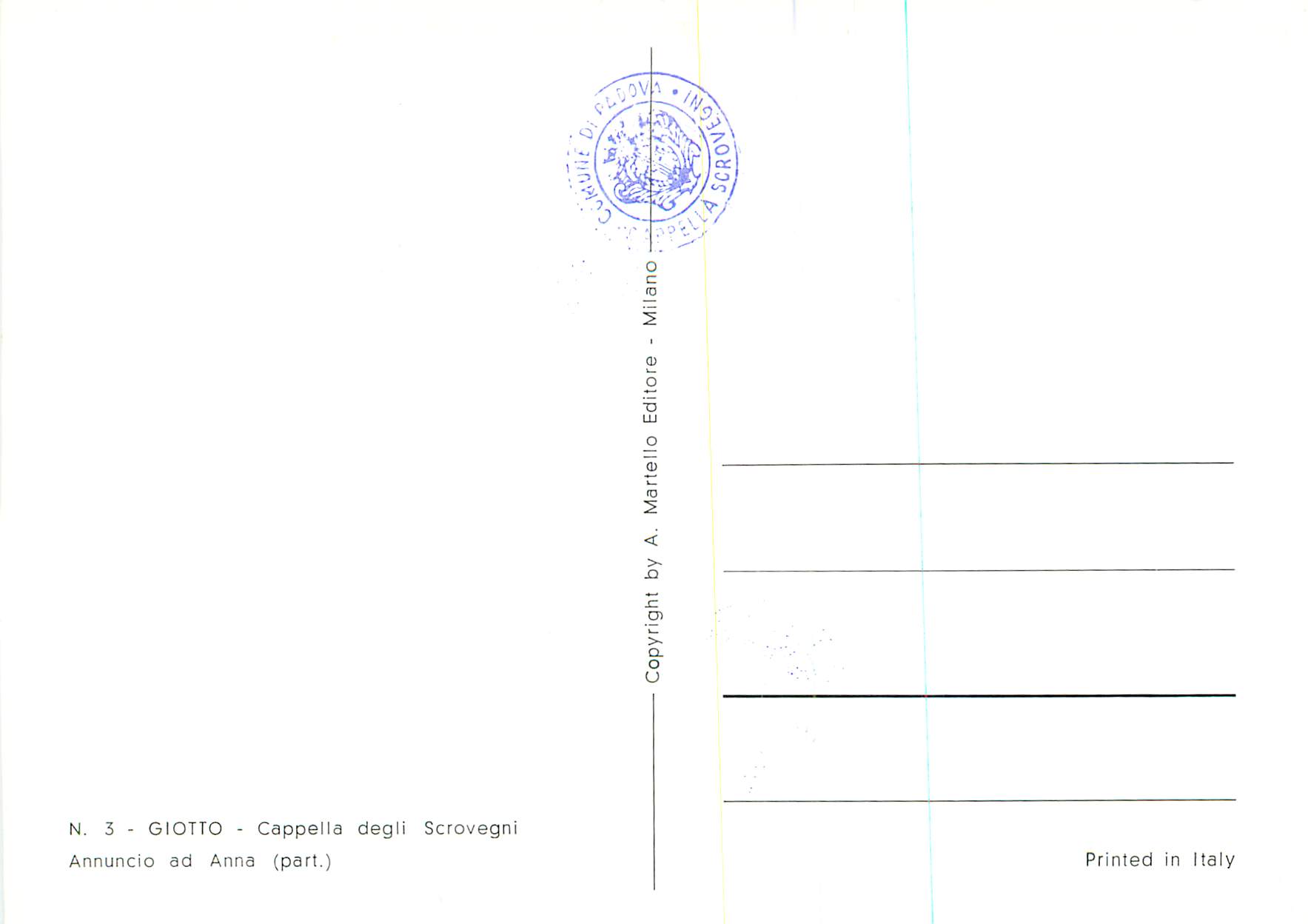 CPM Giotto Cappelle degli Scrovegni Annucio ad Anna — Rückseite