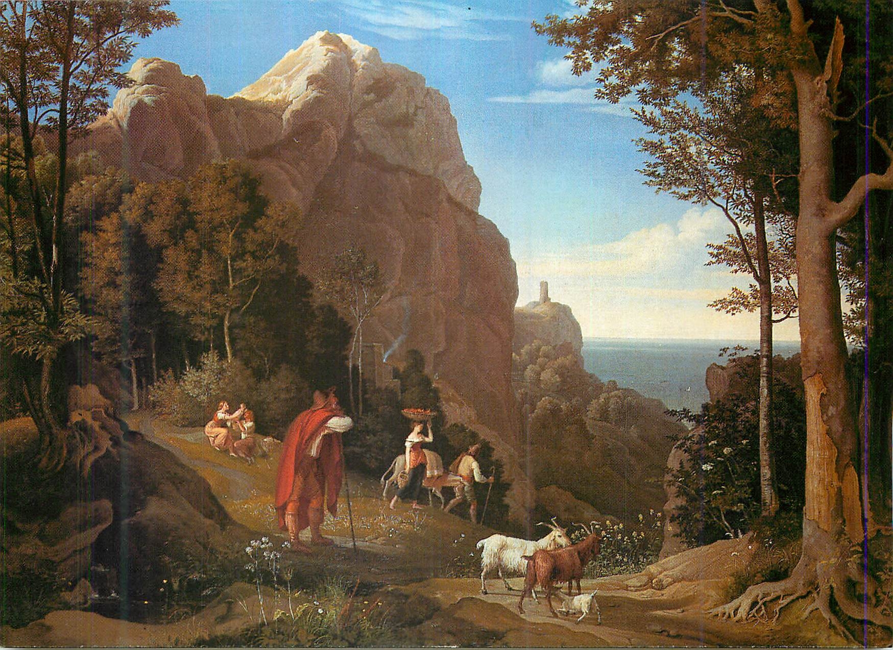 CPM Adrian Ludwig Richter 1803 1884 Vallee pres de Amalfi avec vue sur la Baie de Salerne