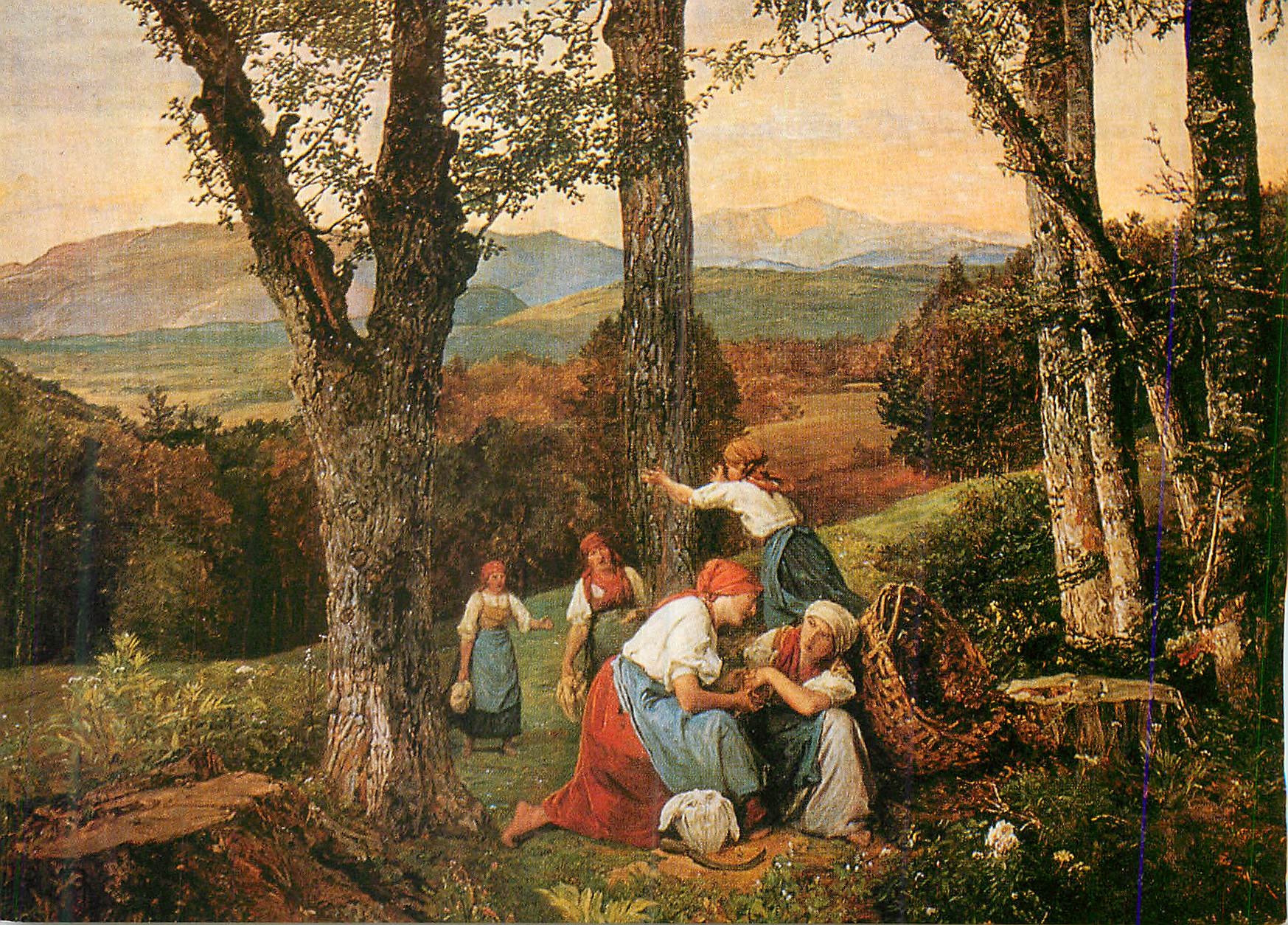 CPM Friedrich Gauermann (1807 1862) La Foret Viennoise vue contre les montagnes de neige