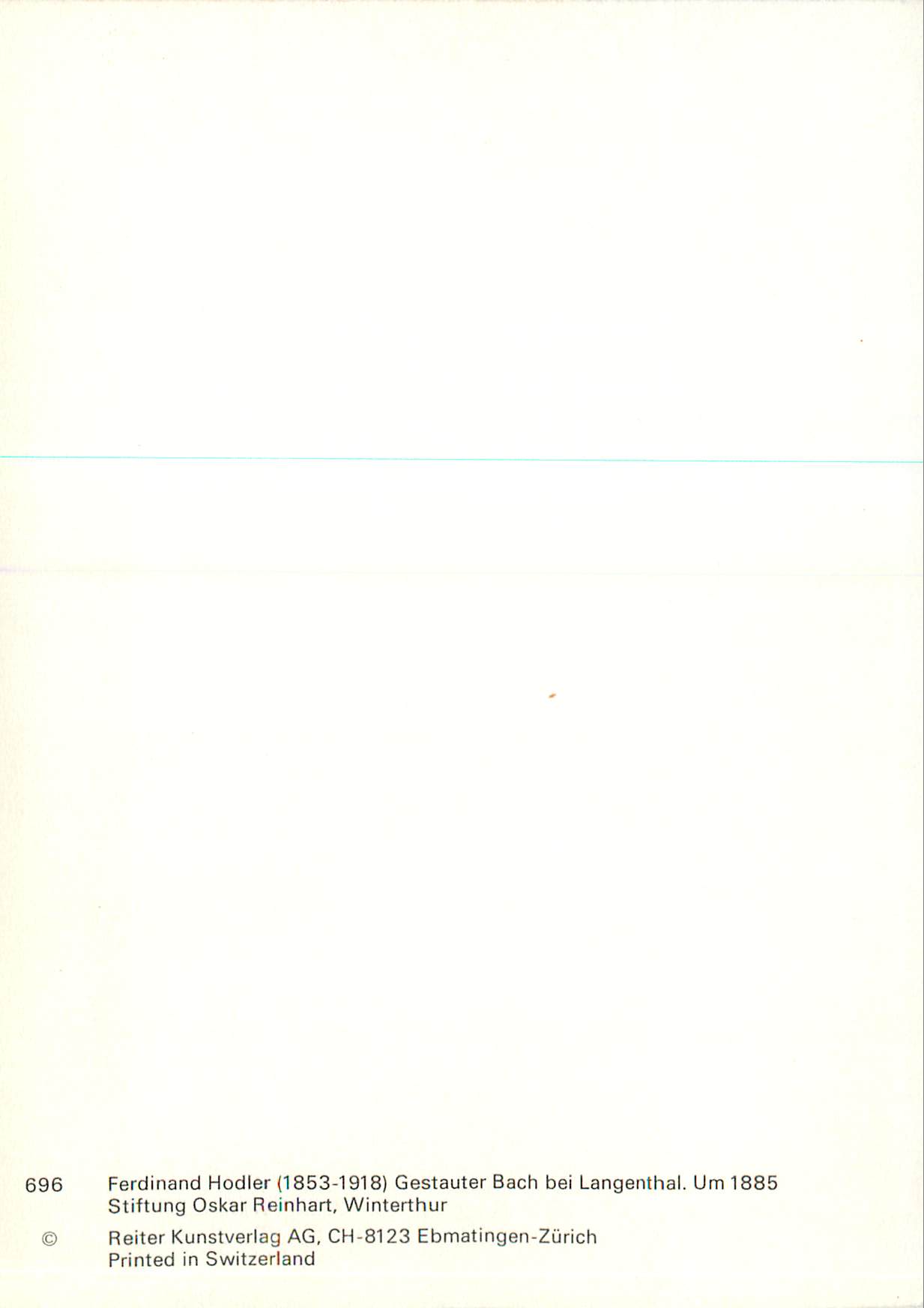 CPM Ferdinand Hodler (1853 1918) Gestauter Bach Bei Langenthal um 1885 — Verso