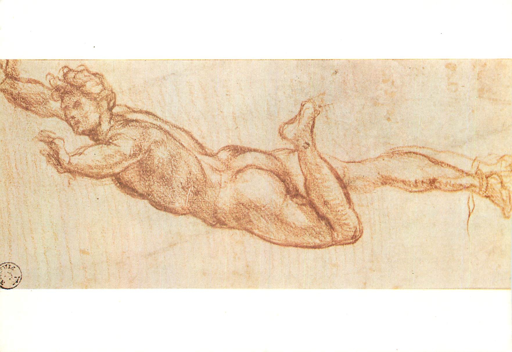 CPM Firenze Galleria Uffizi Gab Disegni e Stampe Andrea del Sarto Figura di Giovane nudo