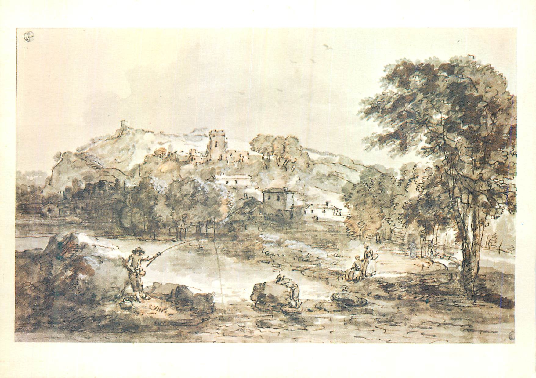 CPM Firenze Galleria Uffizi Gab Disegni e Stampe Giuseppe Zais Veduta di un castello lungo un flume