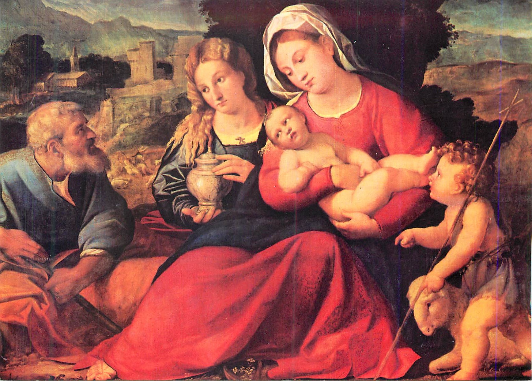 CPM Firenze Galleria Uffizi Jacopo Palma il Vecchio (1480 1528) Sainte Famille