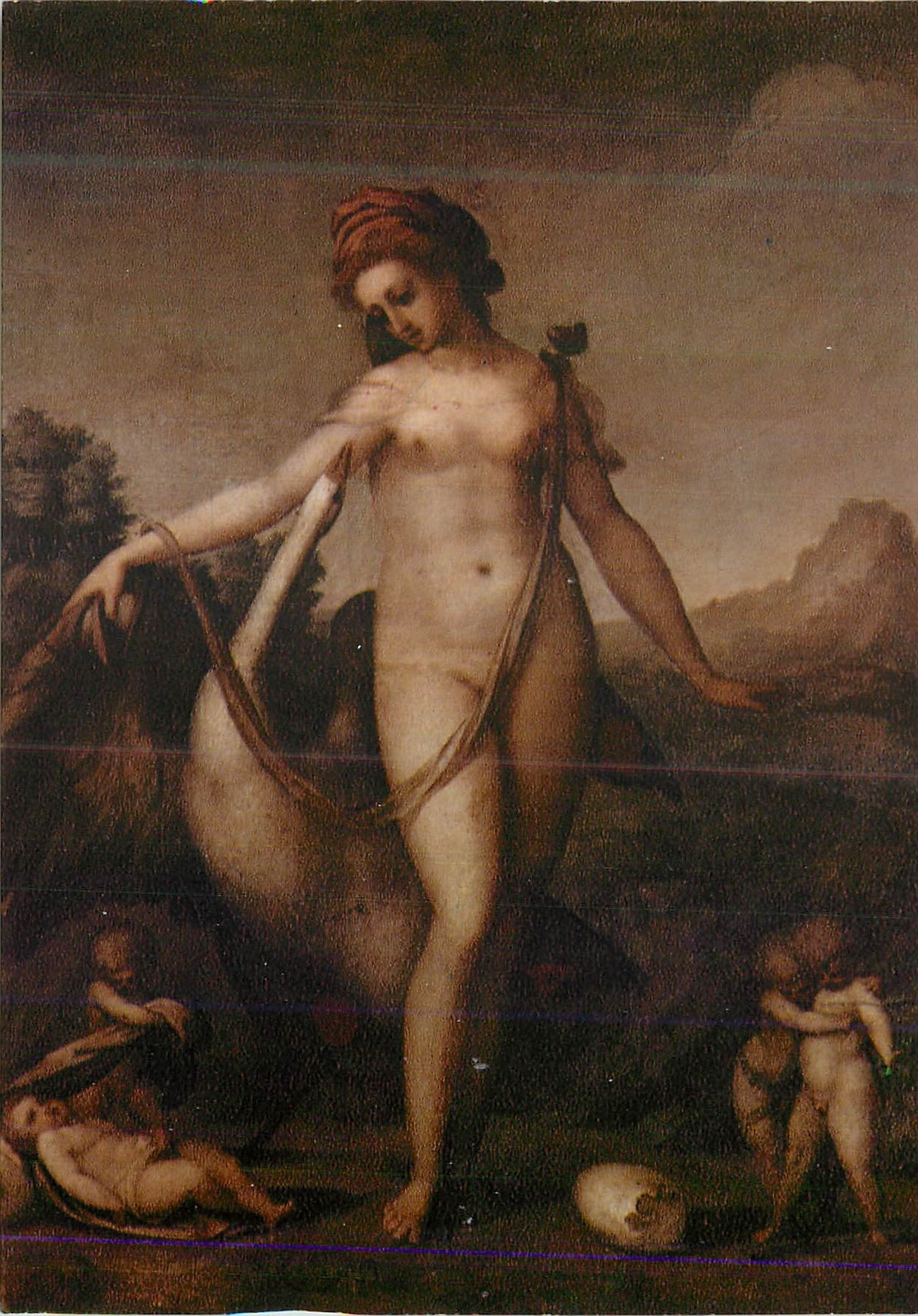 CPM Firenze Galleria Uffizi Pontorno Leda avec le cygne