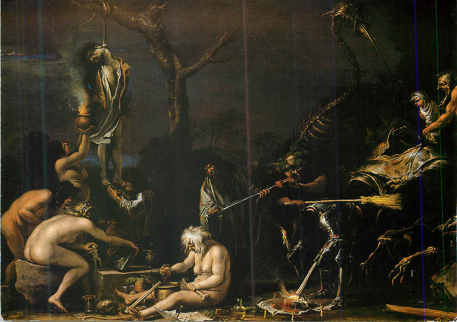 CPM Rosa Salvator 1615 1673 Witches and their Incantations (detail) Canvas