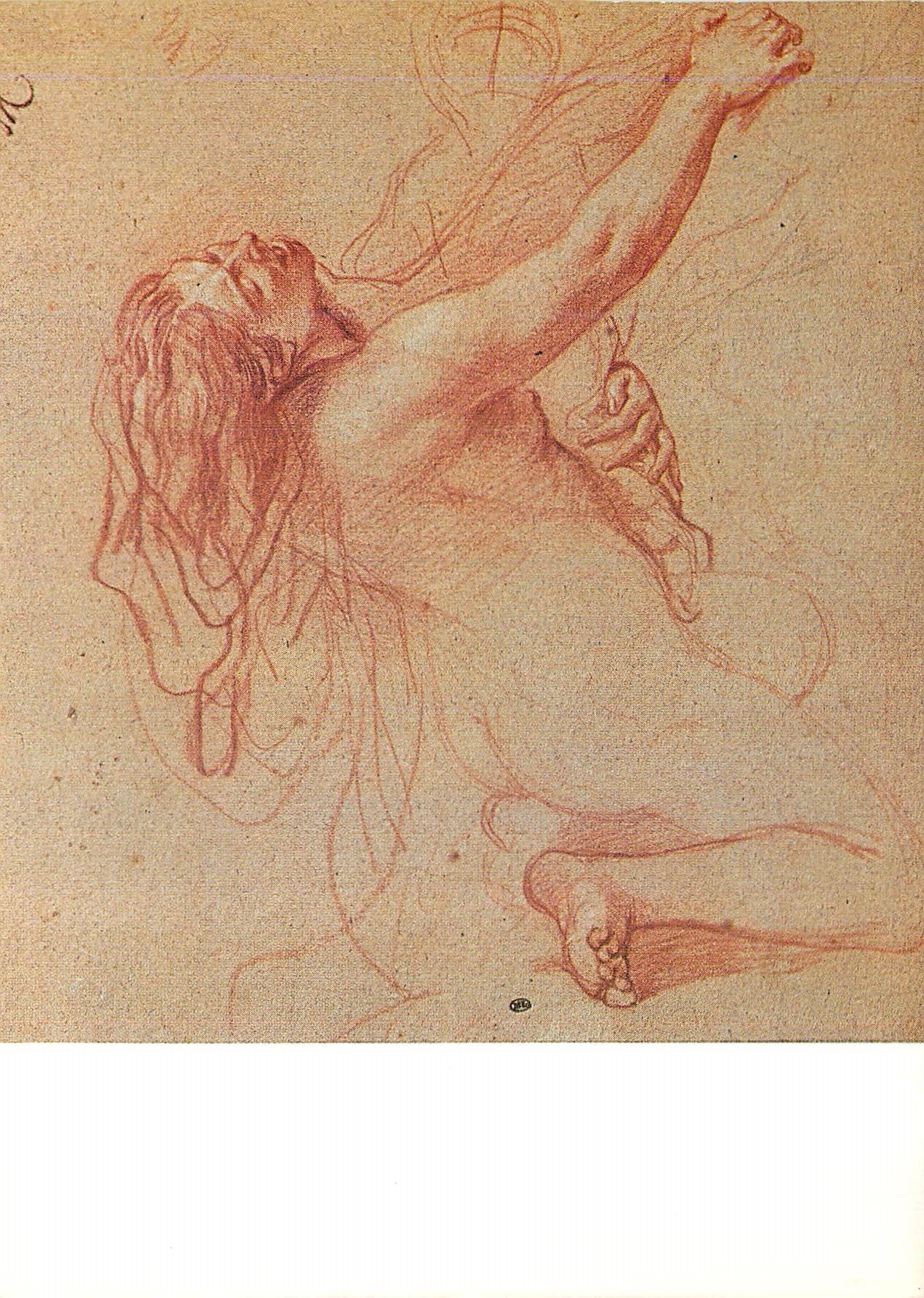 CPM Paris Musee du Louvre Cabinet des dessins Charles Le Brun (1619 1690) Etude de femme a genoux