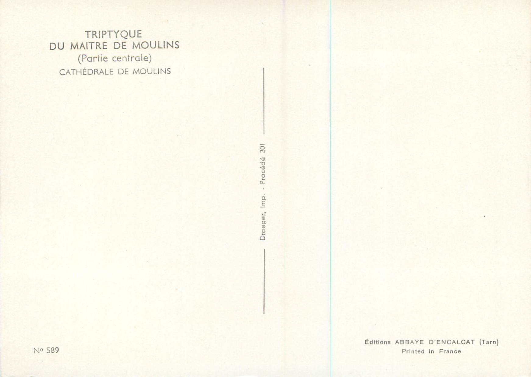CPM Triptyque de Maitre de Moulins (Partie centrale) Cathedrale de Moulins — Verso