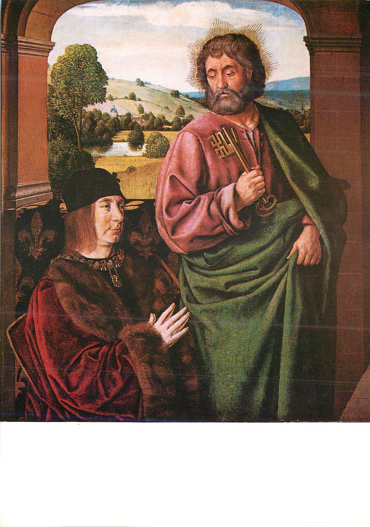 CPM Paris Musee du Louvre Jean Hey dit le Maitre de Moulins Pierre II Sire de Beaujeu duc de Bourbon (1439 1503) present