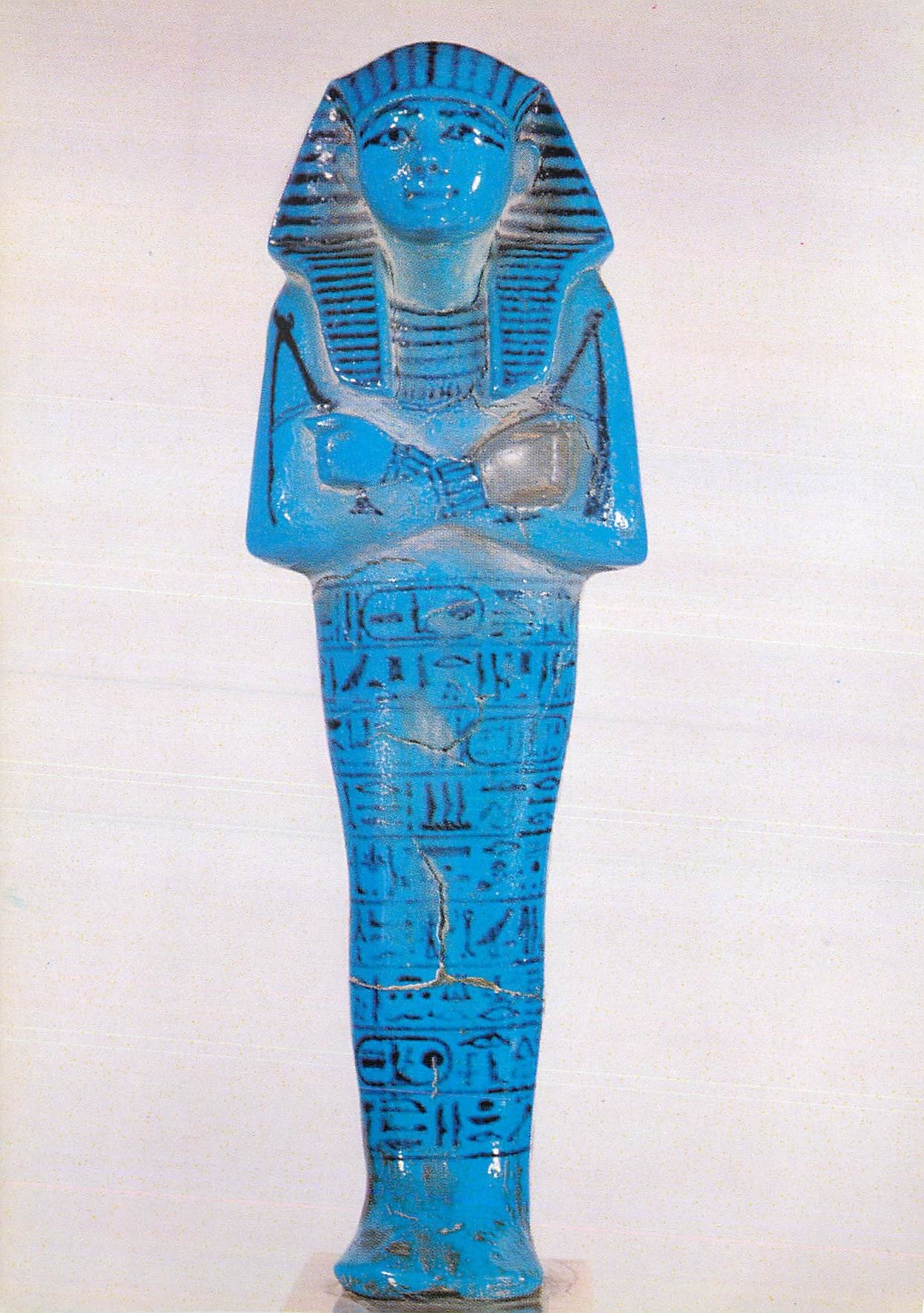 CPM Paris Musee du Louvre Departement des Antiquites Egyptiennes Oushebti du roi Sethi I vers 1300 av JC (figurine effec