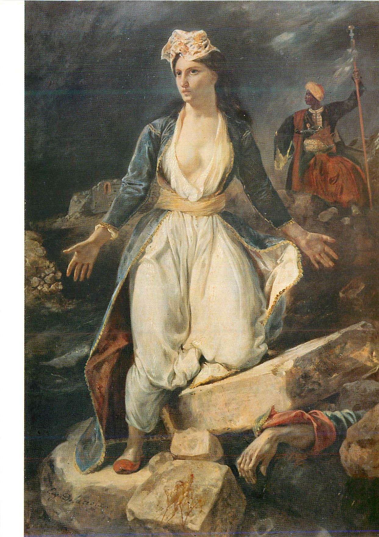 CPM Eugene Delacroix (1798 1863) La Grece mourante sur les ruines de Missolunghi 1827 Bordeaux Musee des Beaux Arts