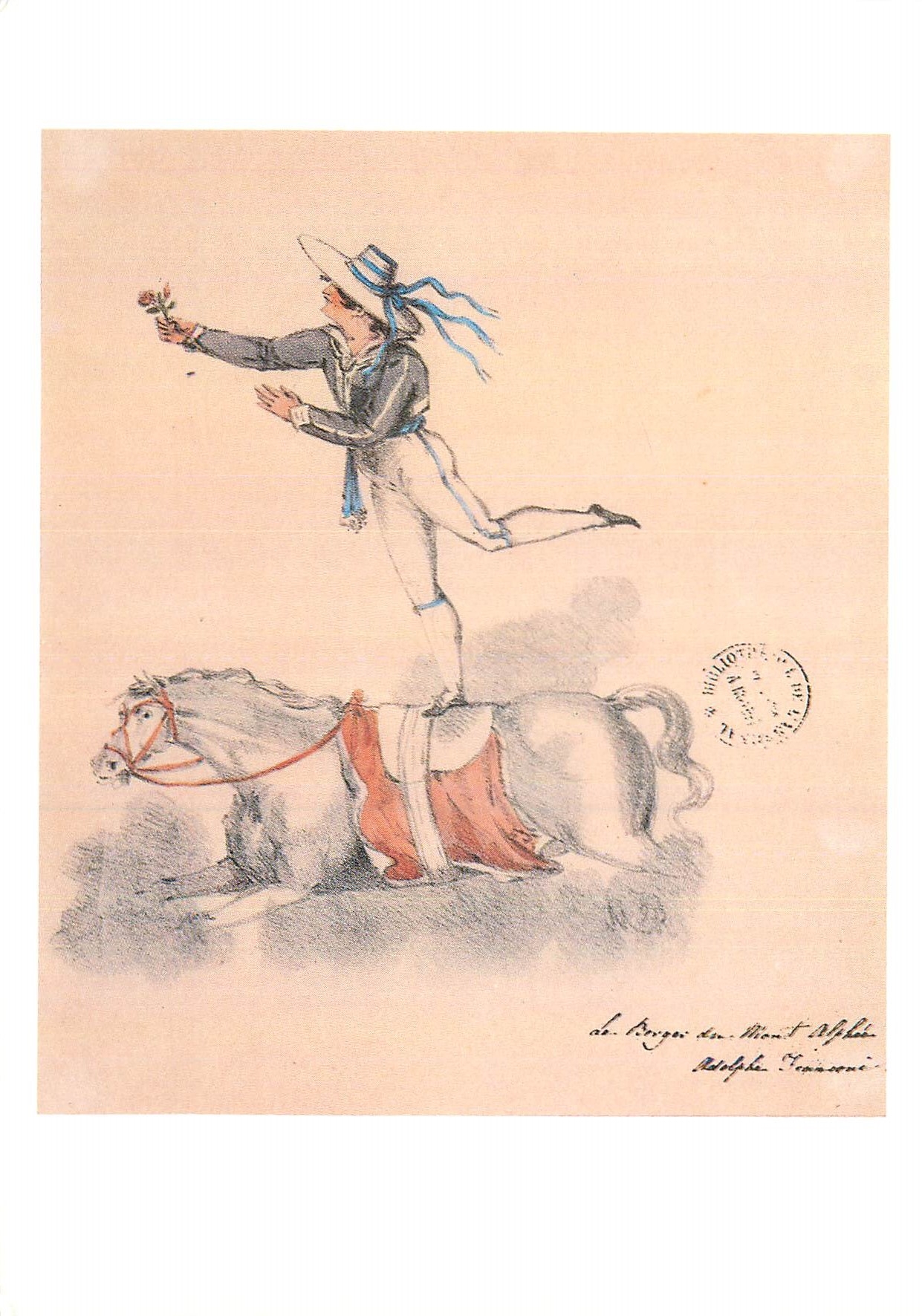 CPM Bibliotheque Nationale Departement des Arts du Spectacle Collection Rondel Exercice equestre par Adolphe Franconi (1