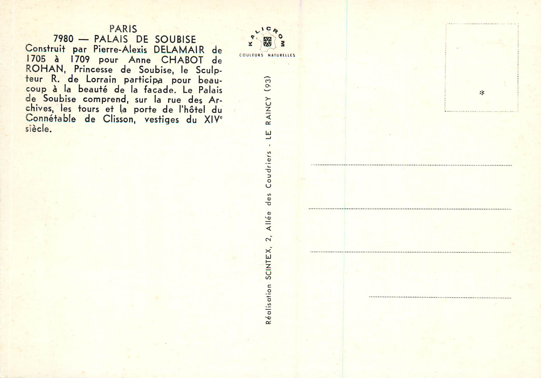 París — Palacio de Soubise — Kalicrom — Reverso
