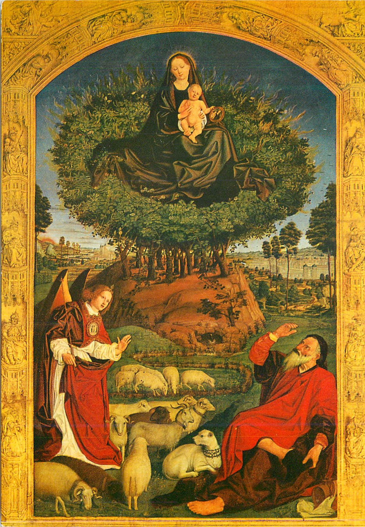 CPM Aix en Provence Cathedrale Saint Sauveur Partie Centrale du Triptyque du Buisson Ardent de Nicolas Forment (XVe s) L