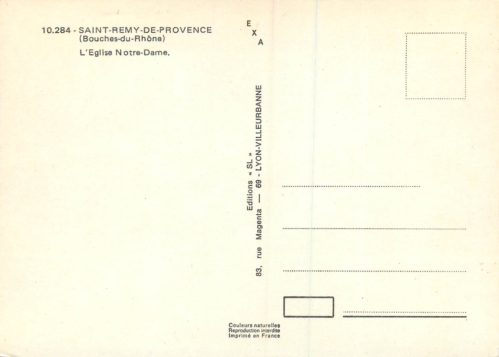 CPM Saint Remy de Provence (Bouches du Rhone) L'eglise Notre Dame — Rückseite