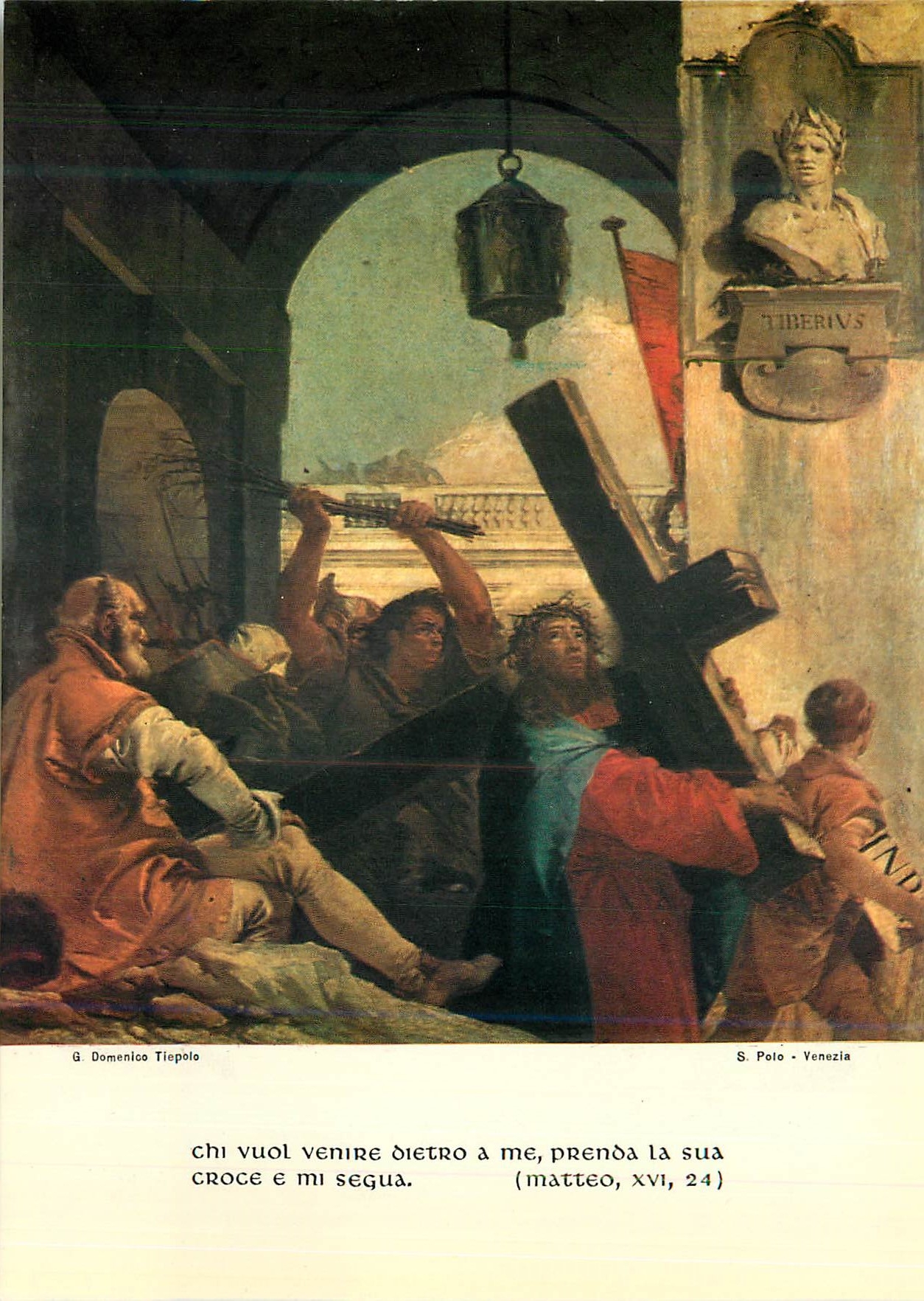 CPM Venezia Chiesa di S Polo Gian Domenico Tiepolo Via Crucis (1747) Stazione II Gesu riceve la Croce