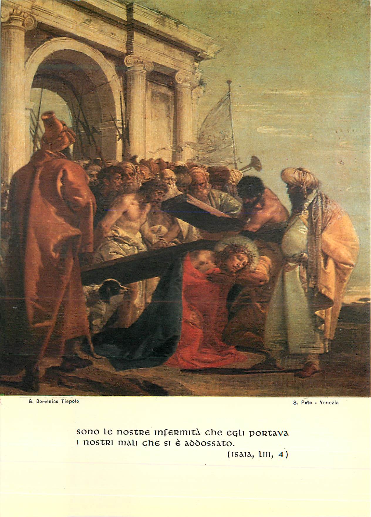 CPM Venezia Chiesa di S Polo Gian Domenico Tiepolo Via Crucis (1747) Stazione III Gesu cade per la prima volta