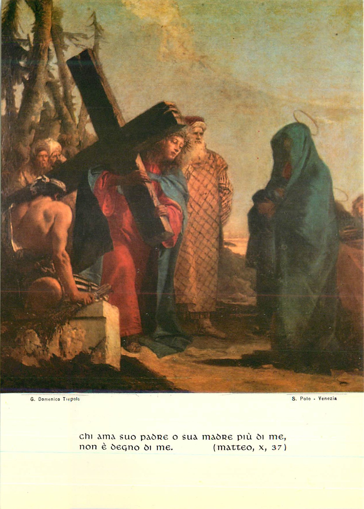 CPM Venezia Chiesa di S Polo Gian Domenico Tiepolo Via Crucis (1747) Stazione IV Gesu incontra sua madre