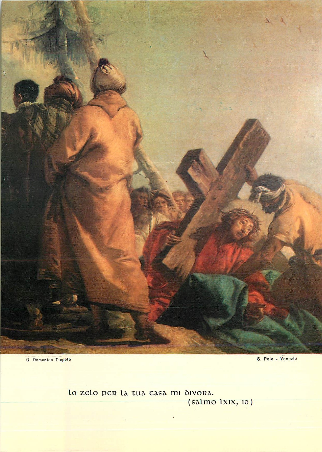 CPM Venezia Chiesa di S Polo Gian Domenico Tiepolo Via Crucis (1747) Stazione VII Gesu cade per la seconda volta